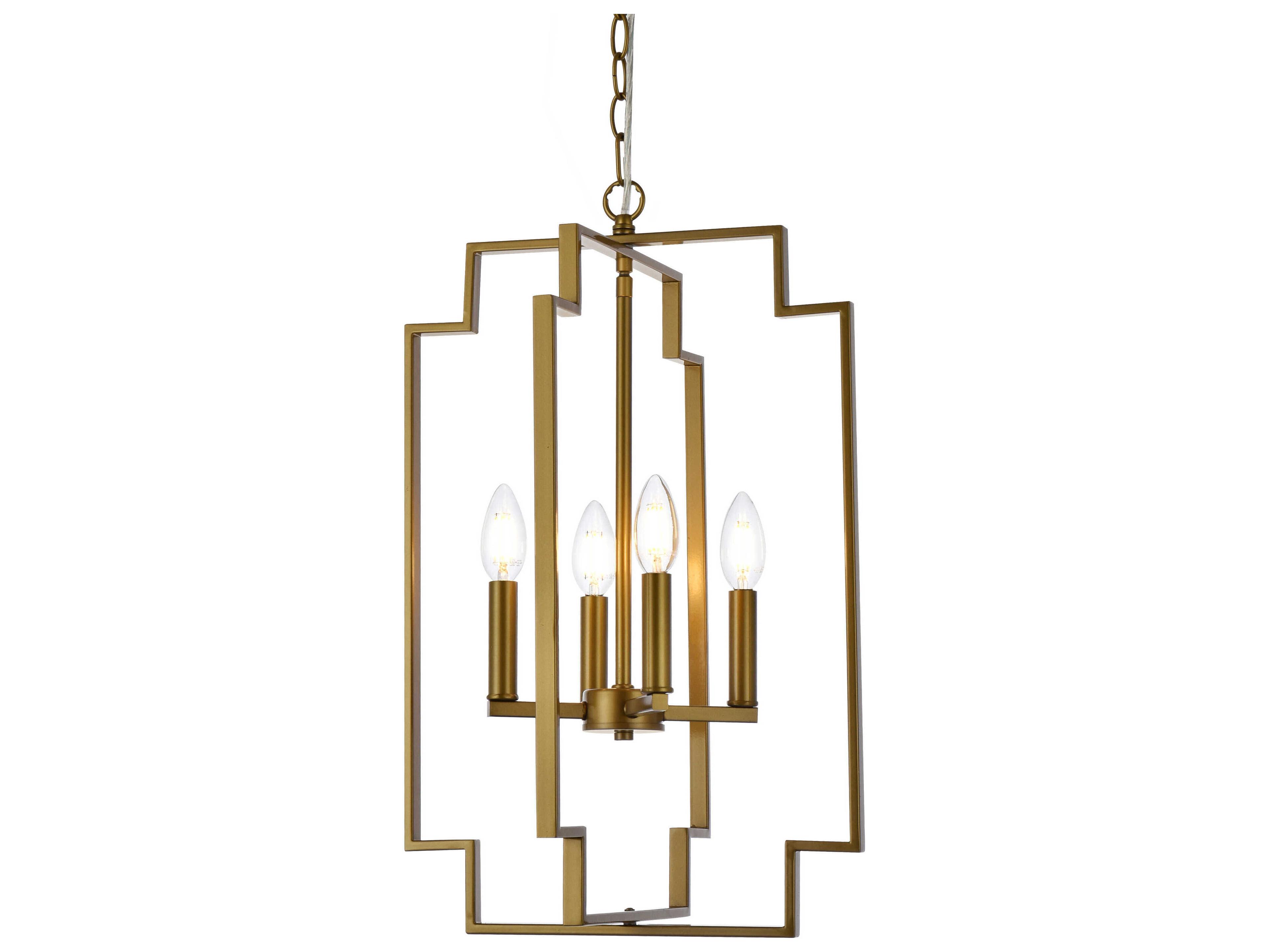Elegant Lighting Rosenfeld 4-Light Brass Chandelier