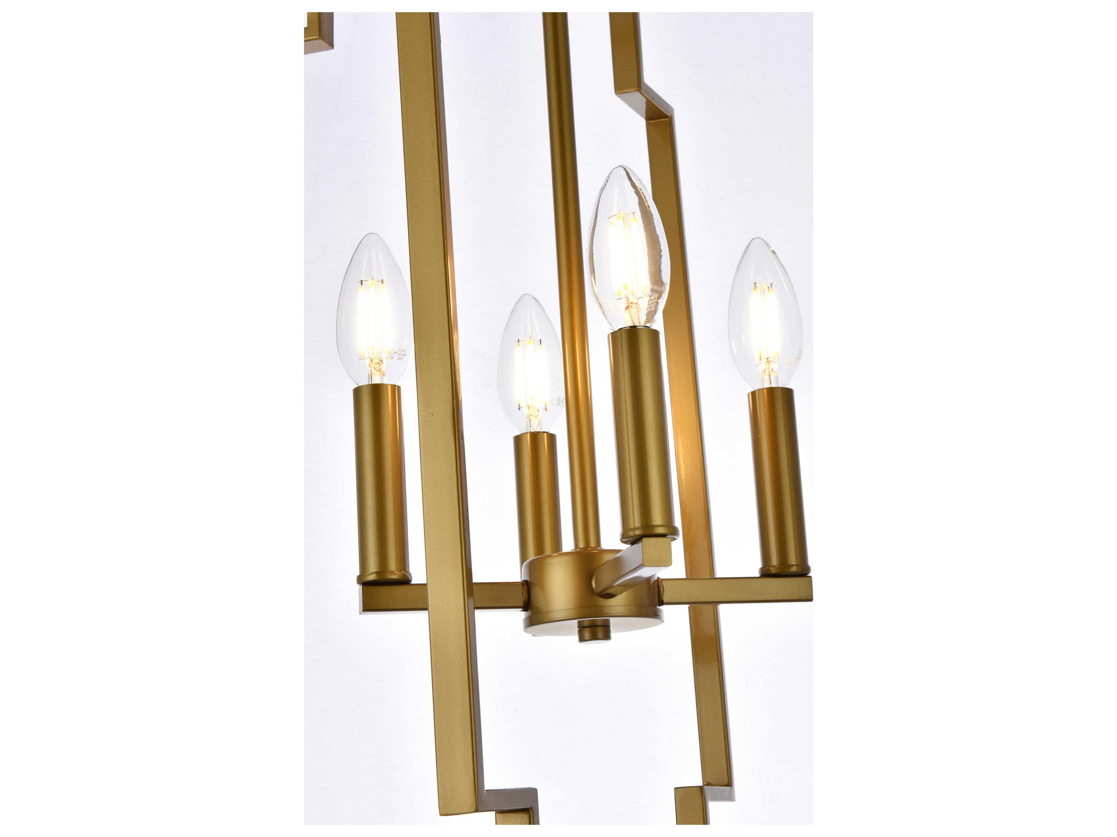Elegant Lighting Rosenfeld 4-Light Brass Chandelier