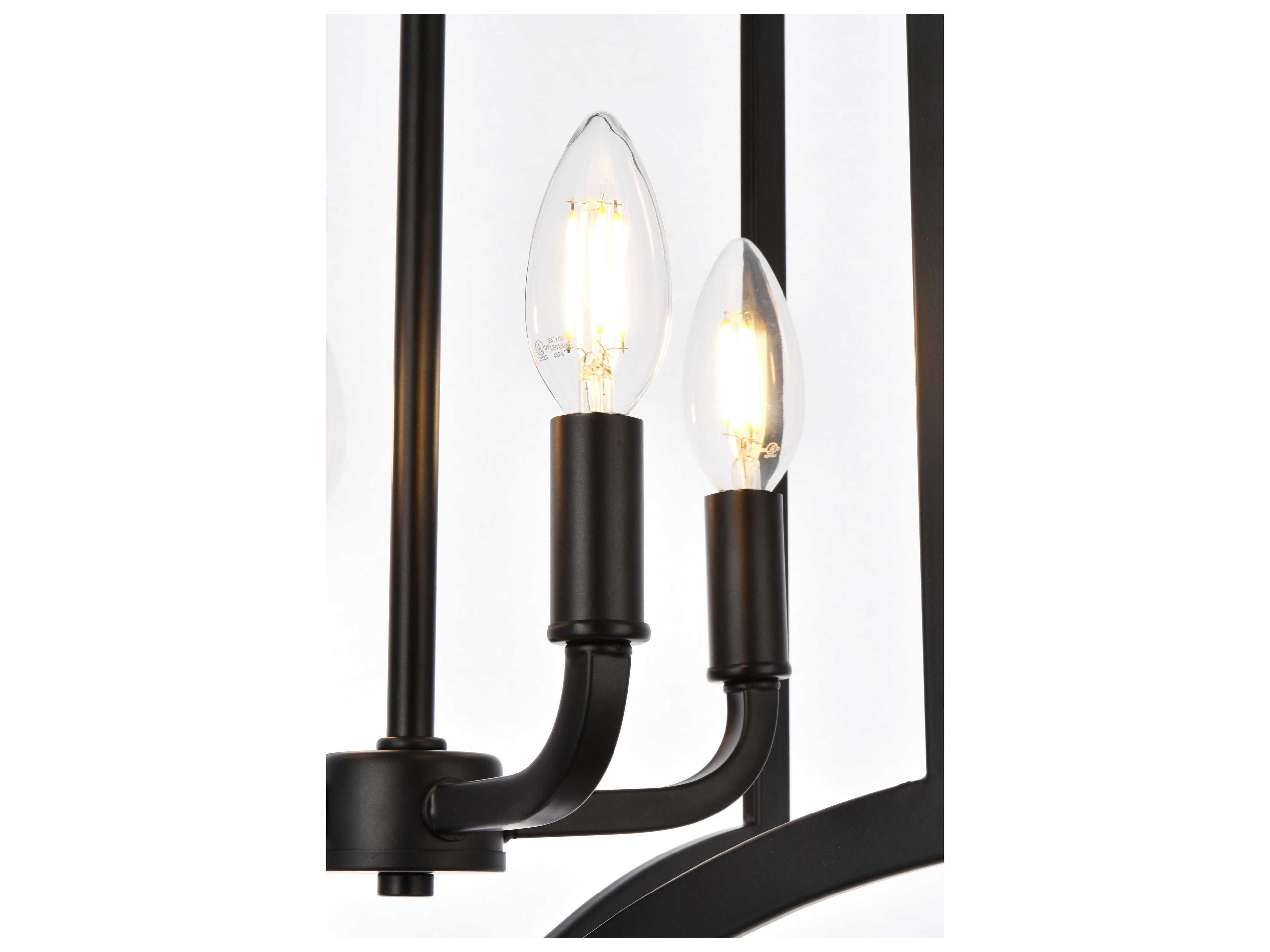 Elegant Lighting Kiera 4-Light Black Semi Flush Mount