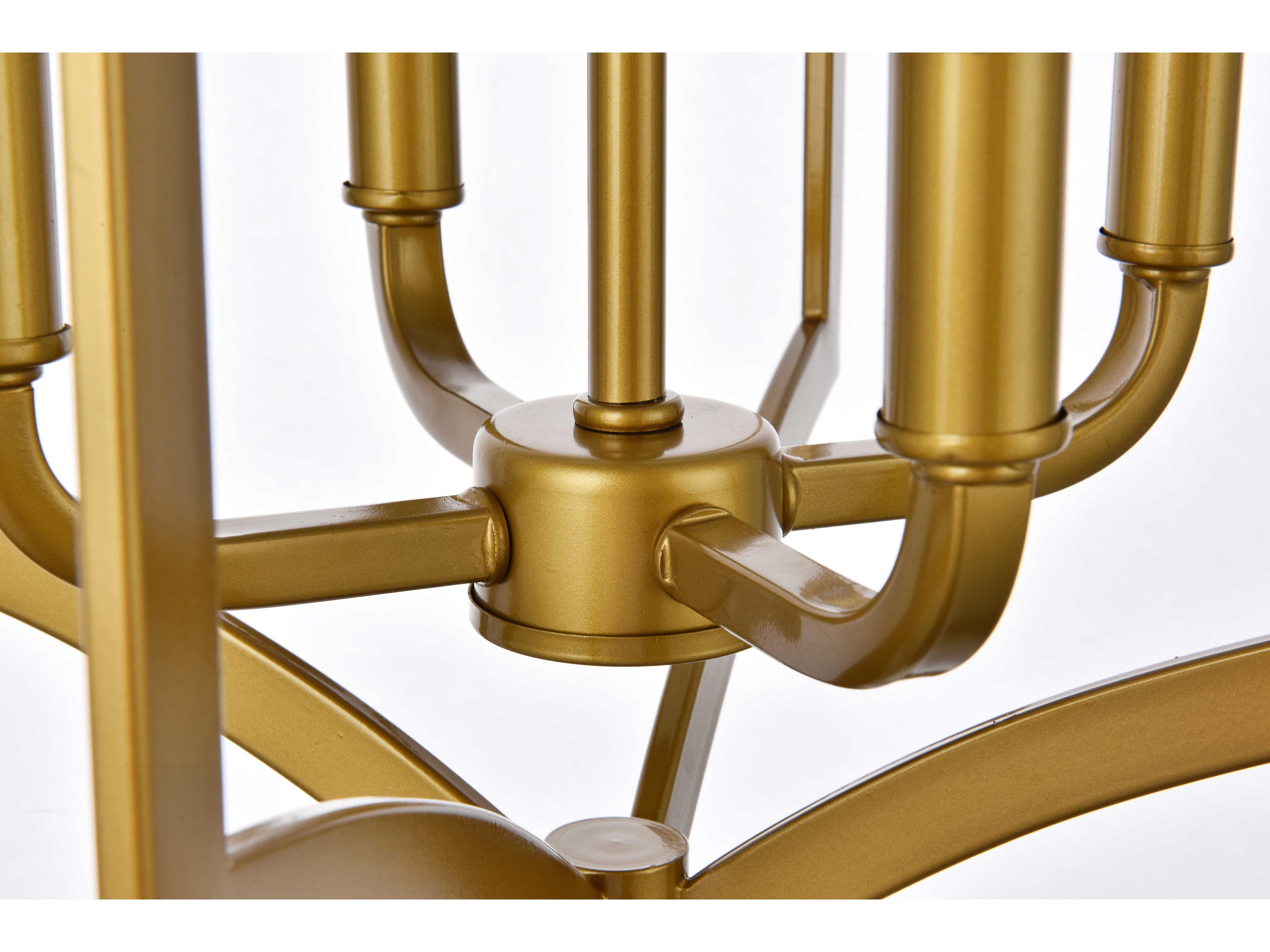 Elegant Lighting Kiera 4-Light Brass Semi Flush Mount