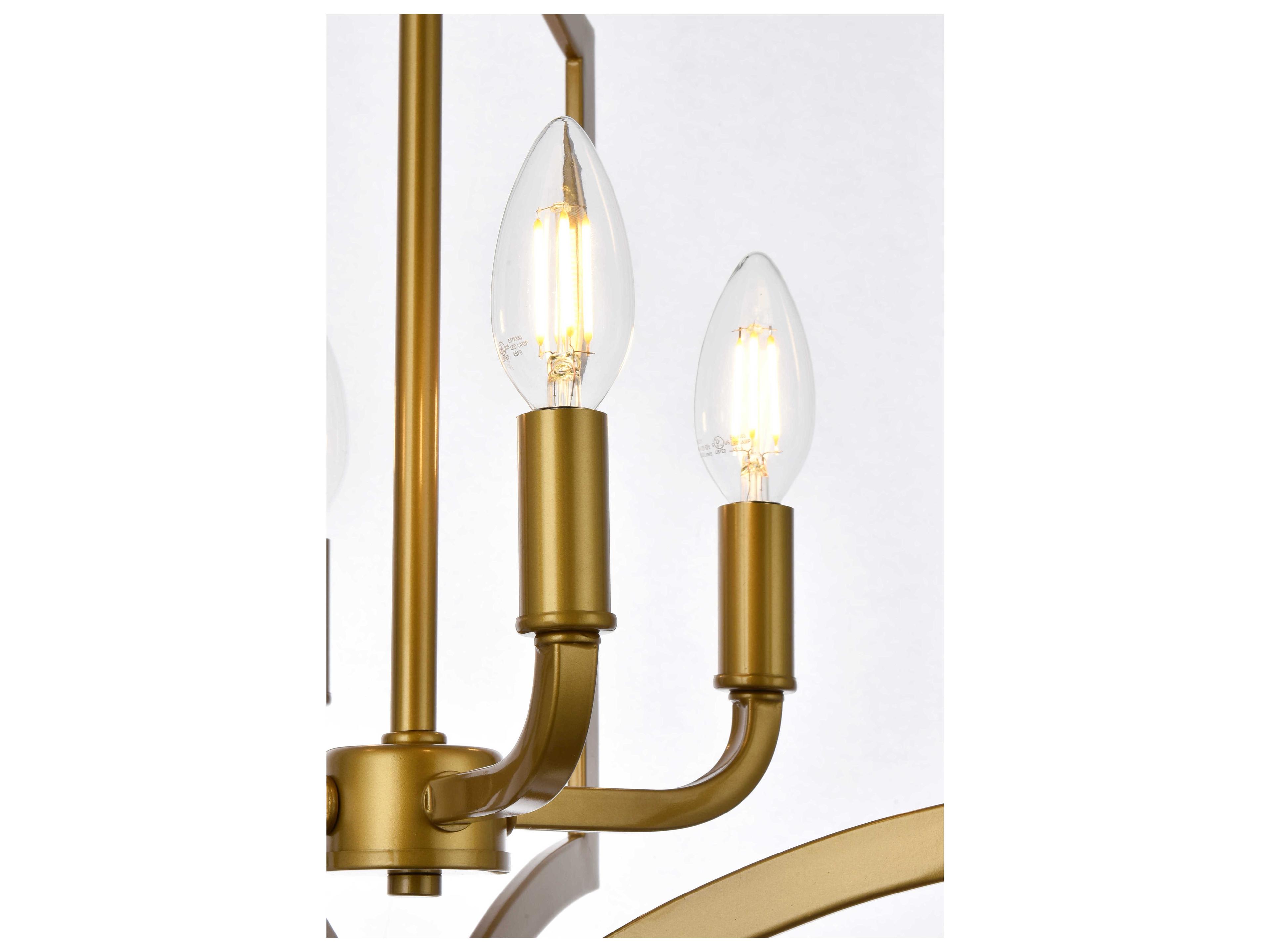 Elegant Lighting Kiera 4-Light Brass Semi Flush Mount