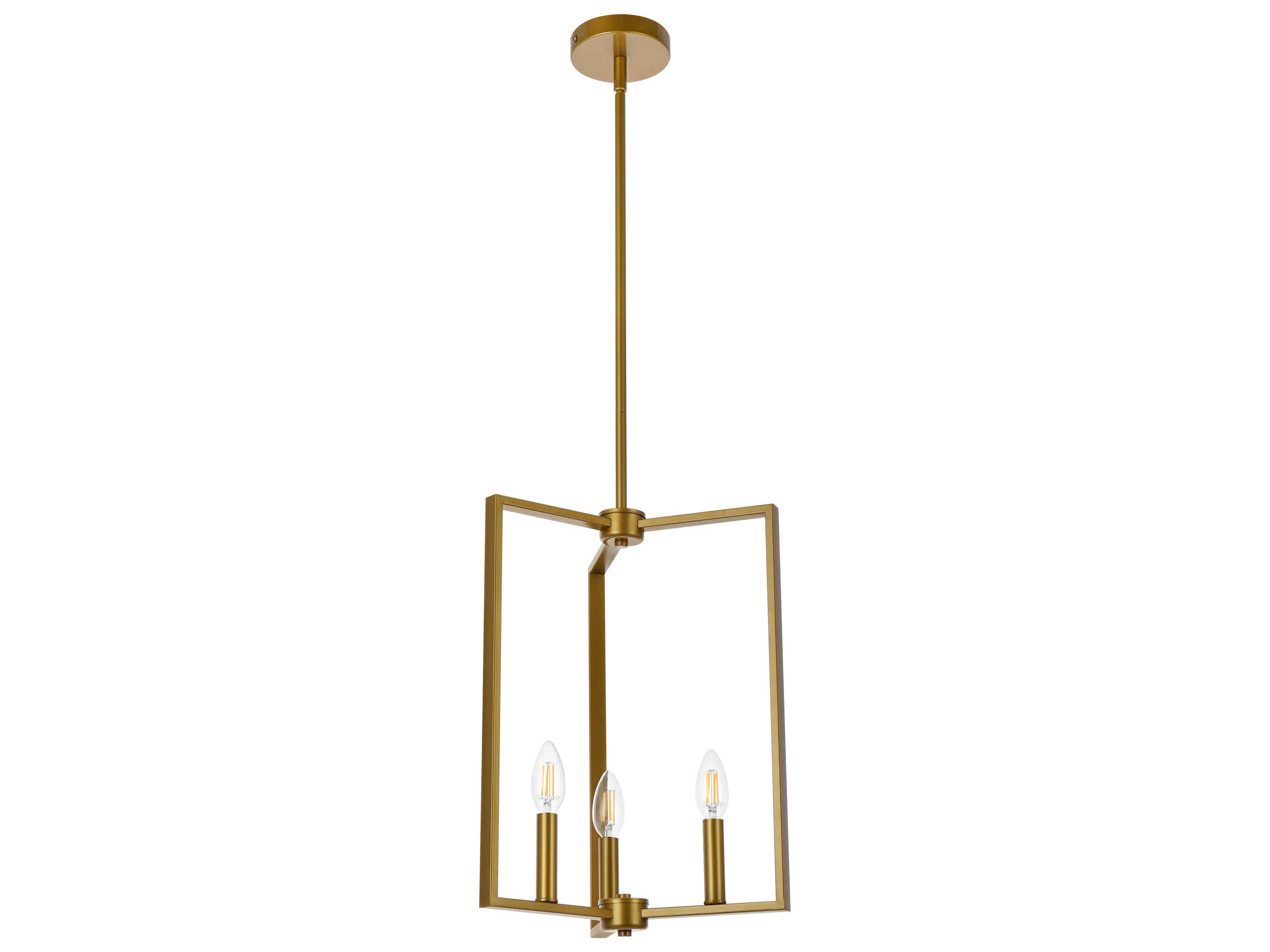 Elegant Lighting Vino 3-Light Brass Geometric Pendant