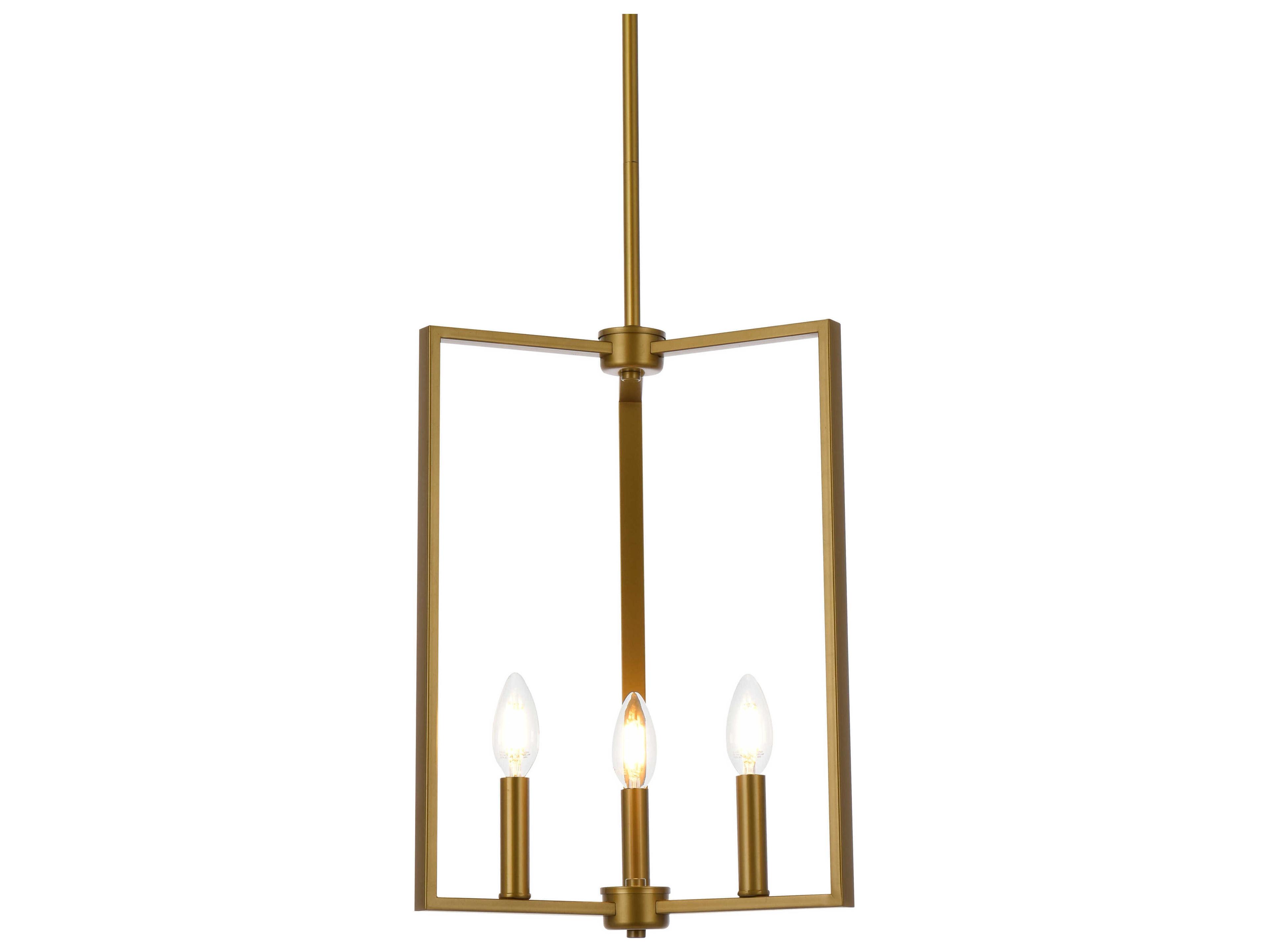 Elegant Lighting Vino 3-Light Brass Geometric Pendant