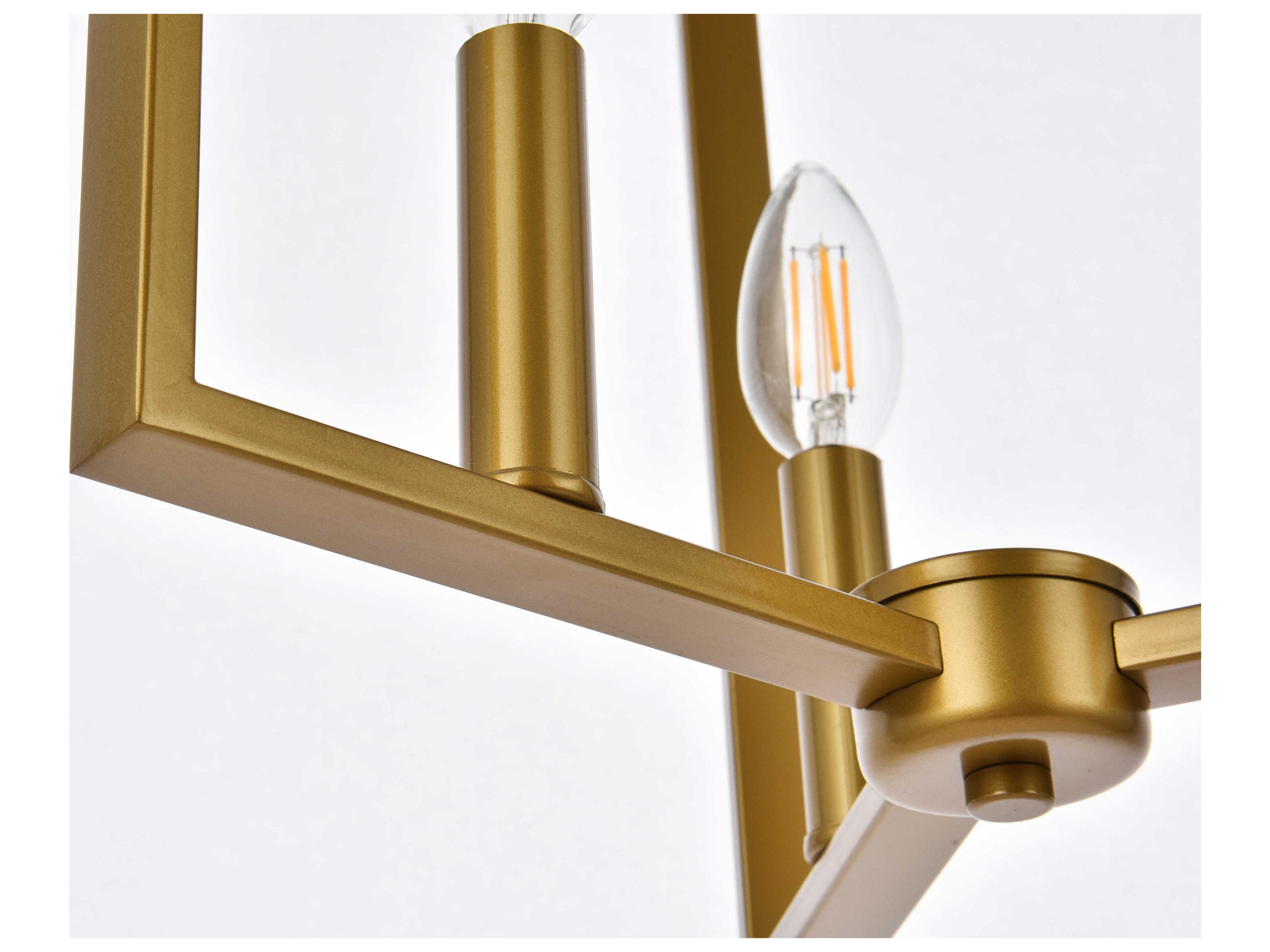 Elegant Lighting Vino 3-Light Brass Geometric Pendant