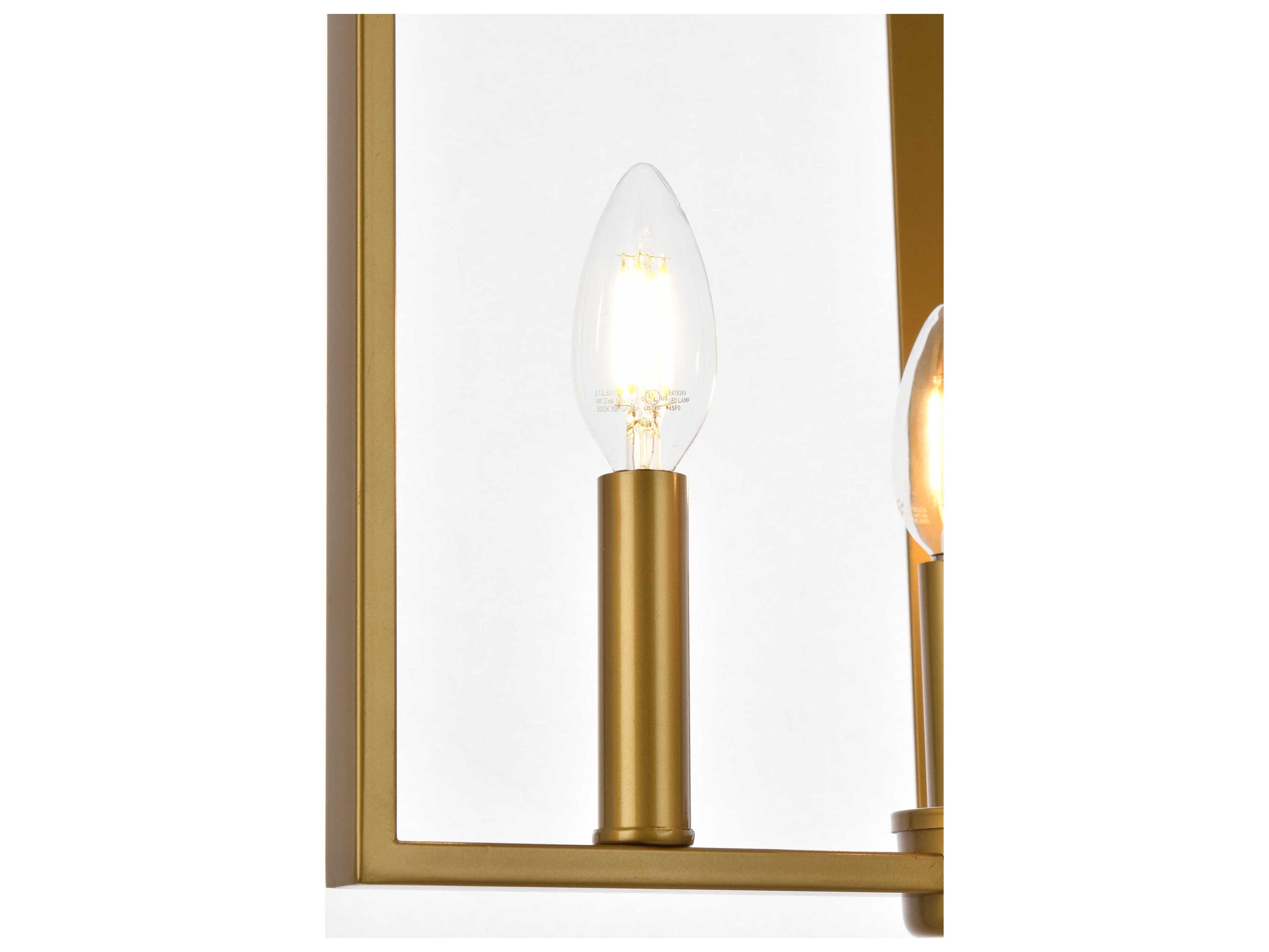Elegant Lighting Vino 3-Light Brass Geometric Pendant