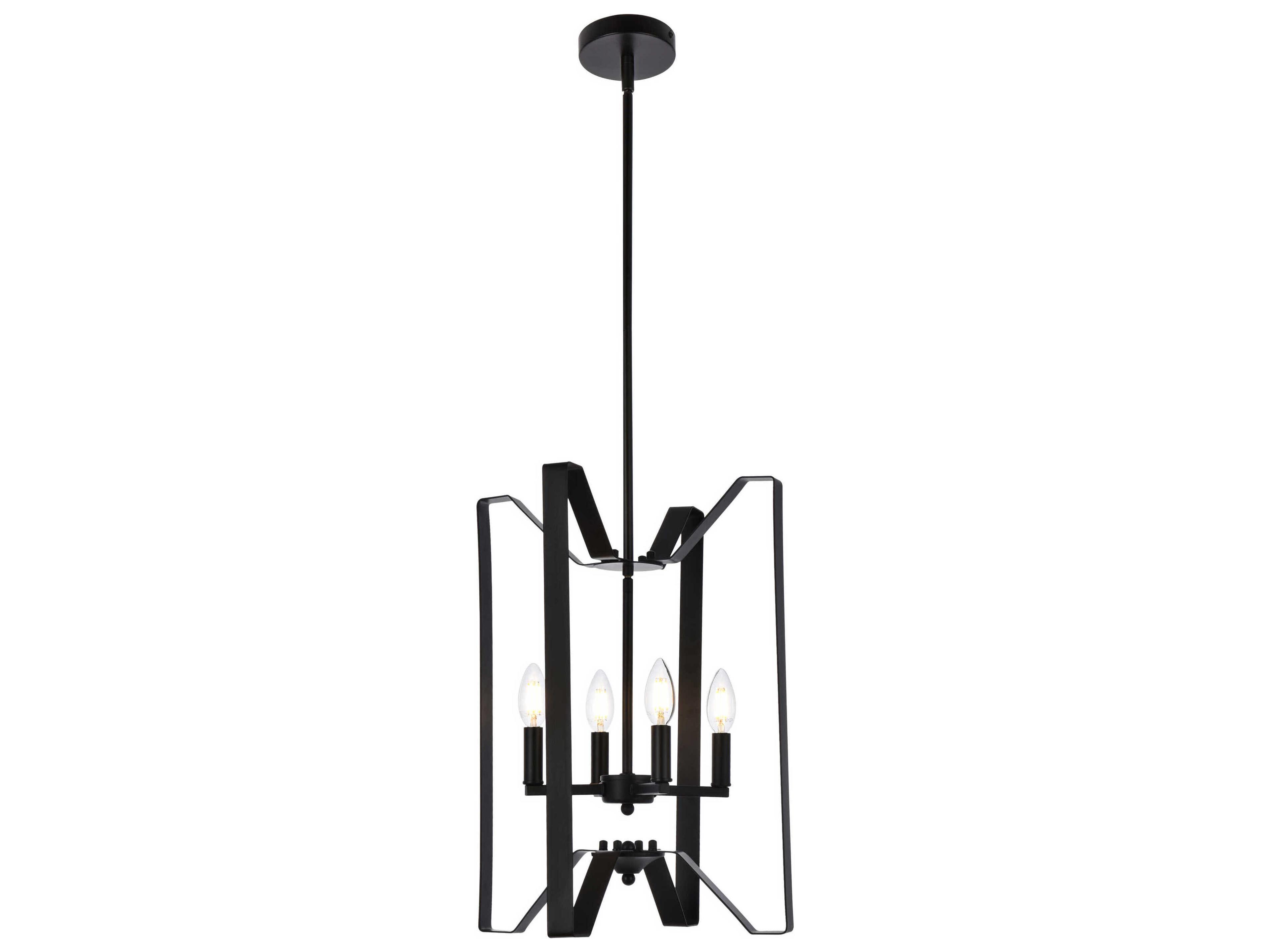 Hoffman 4-Light Black Chandelier