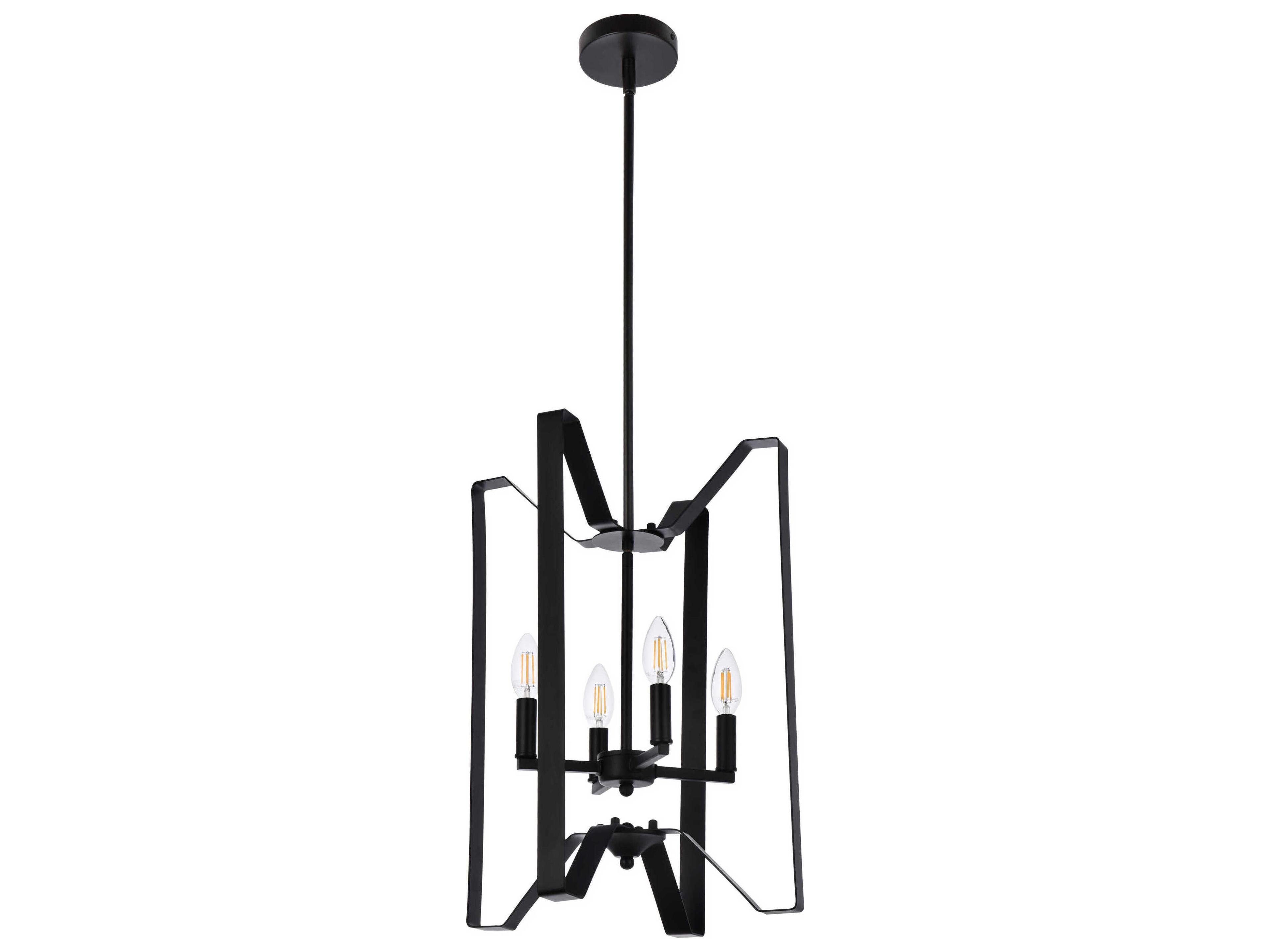 Elegant Lighting Hoffman 4-Light Black Chandelier