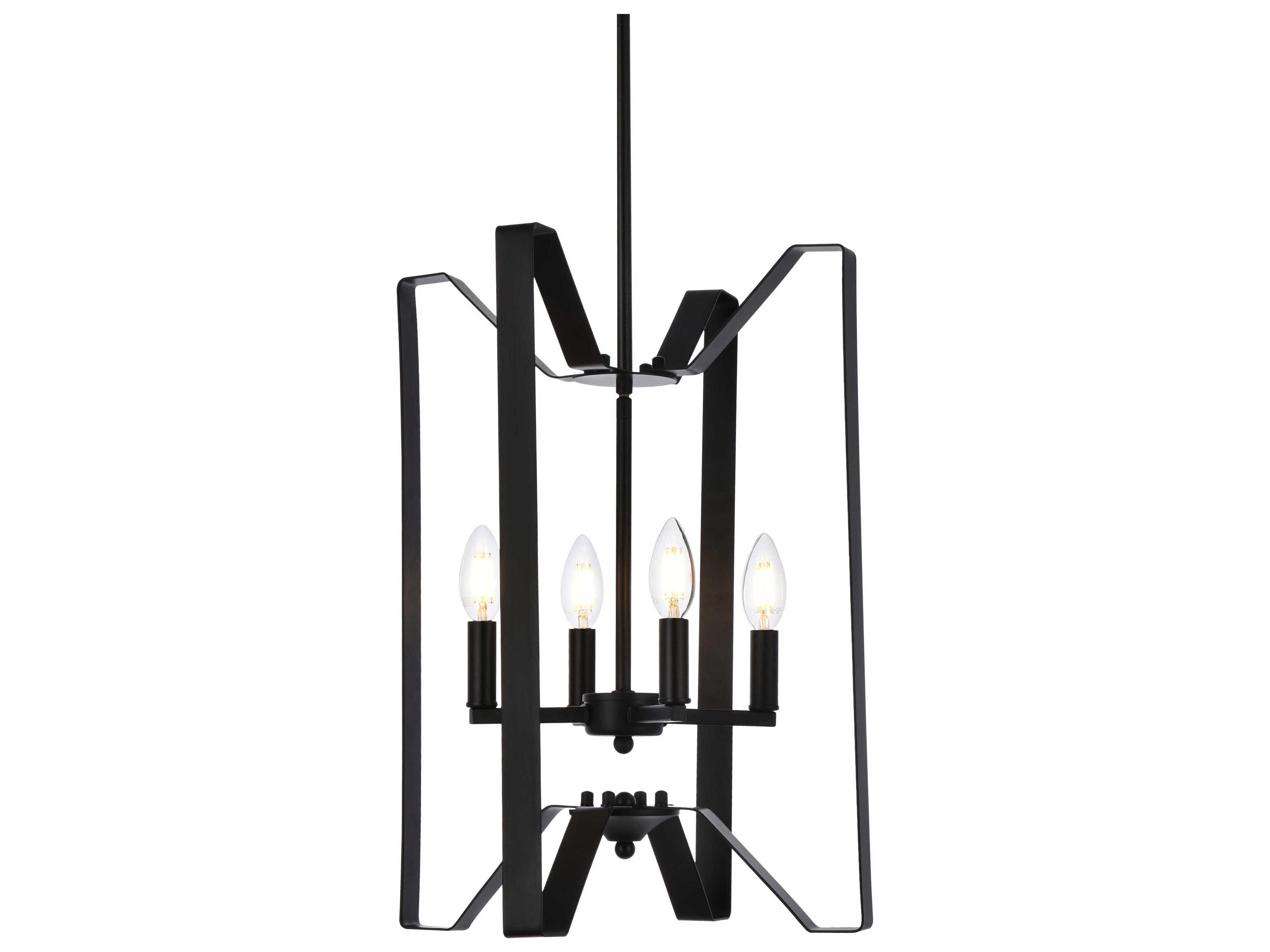 Elegant Lighting Hoffman 4-Light Black Chandelier