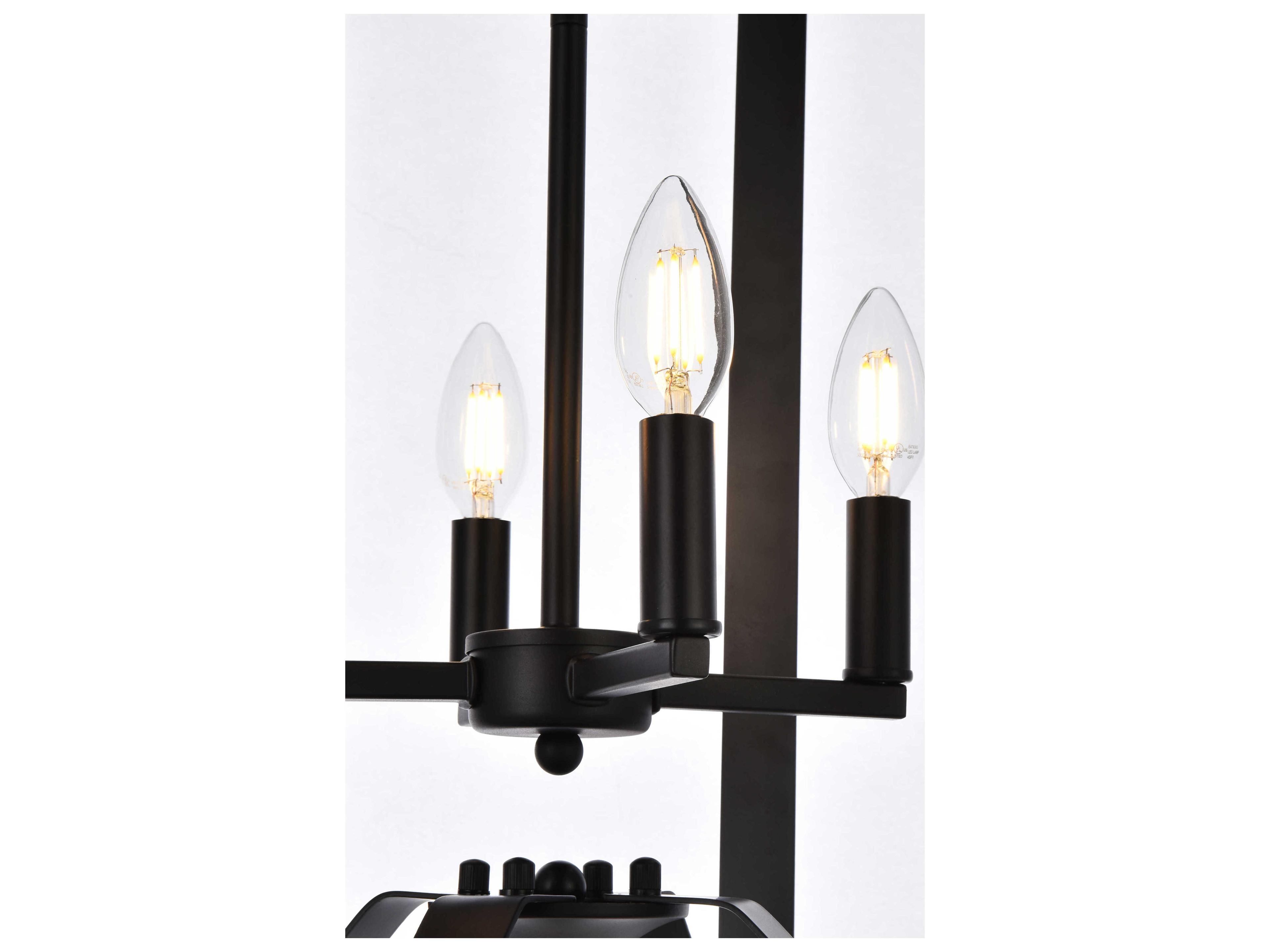 Elegant Lighting Hoffman 4-Light Black Chandelier