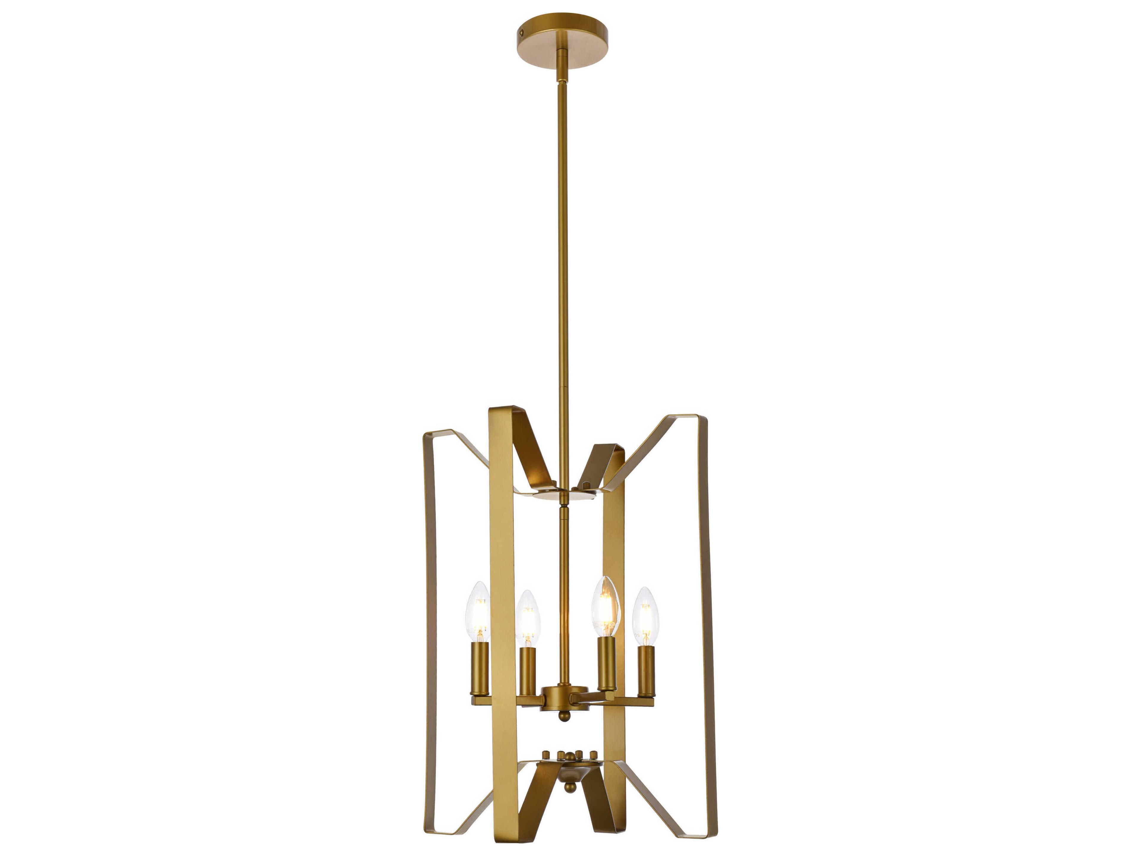 Hoffman 4-Light Brass Chandelier