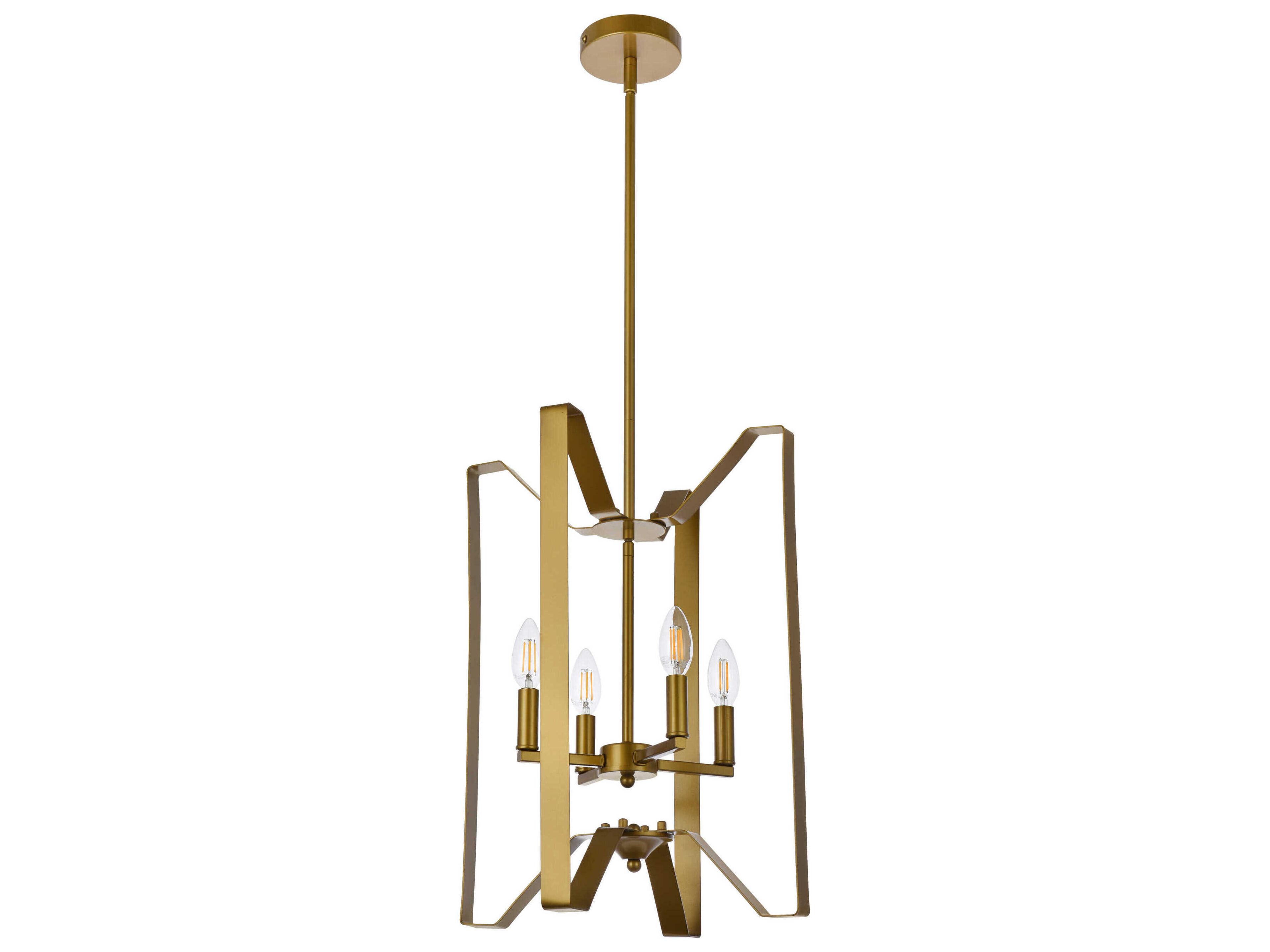 Elegant Lighting Hoffman 4-Light Brass Chandelier