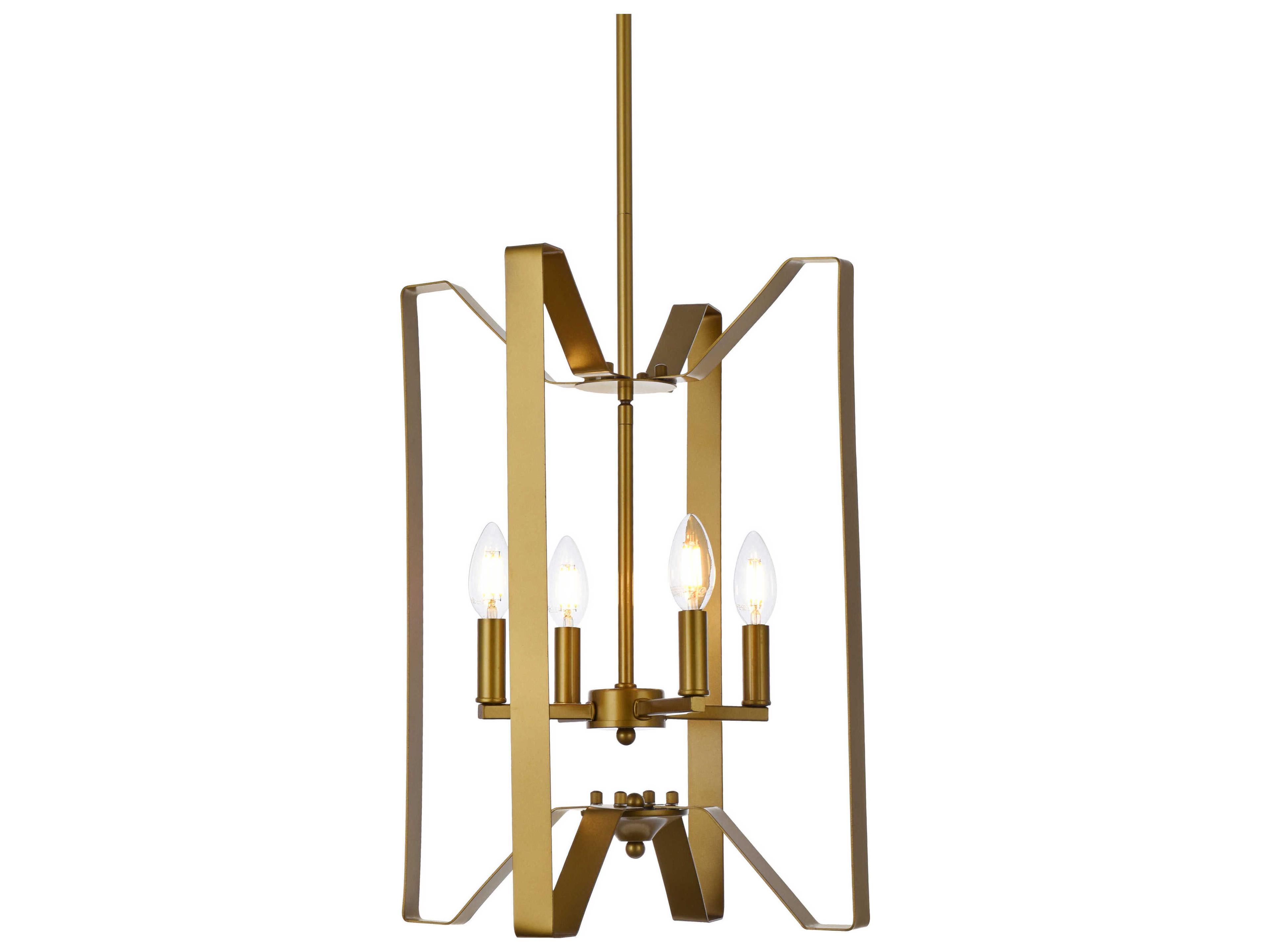 Elegant Lighting Hoffman 4-Light Brass Chandelier