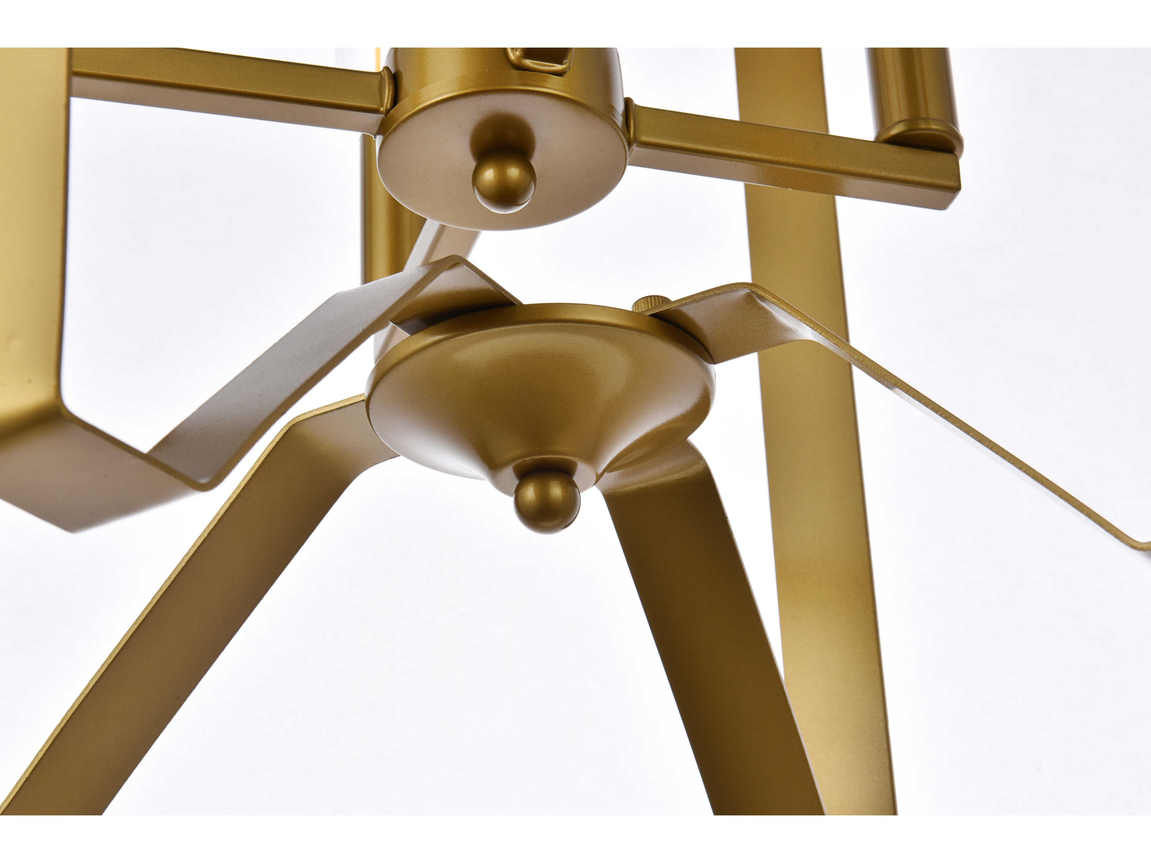 Elegant Lighting Hoffman 4-Light Brass Chandelier