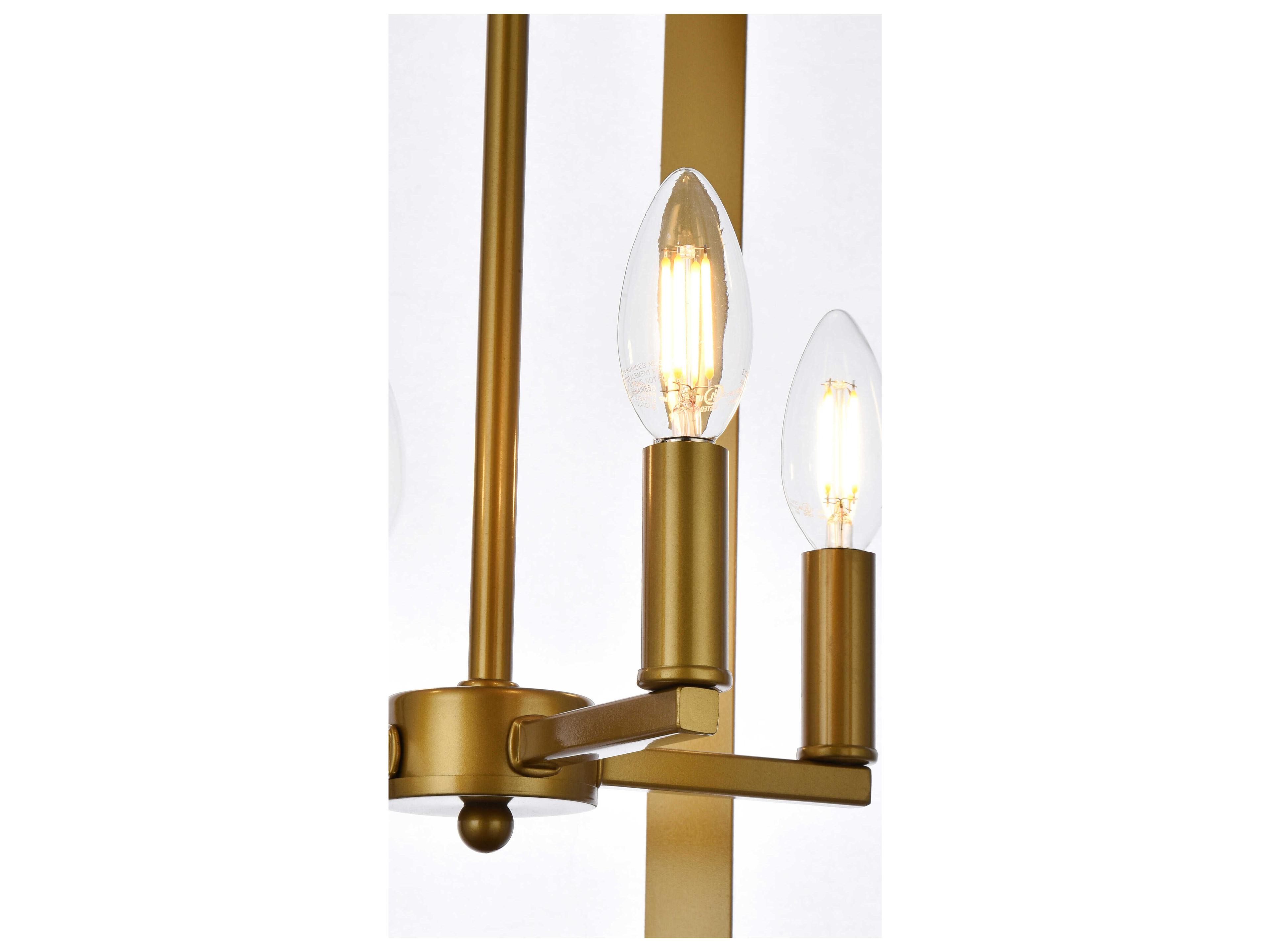 Elegant Lighting Hoffman 4-Light Brass Chandelier