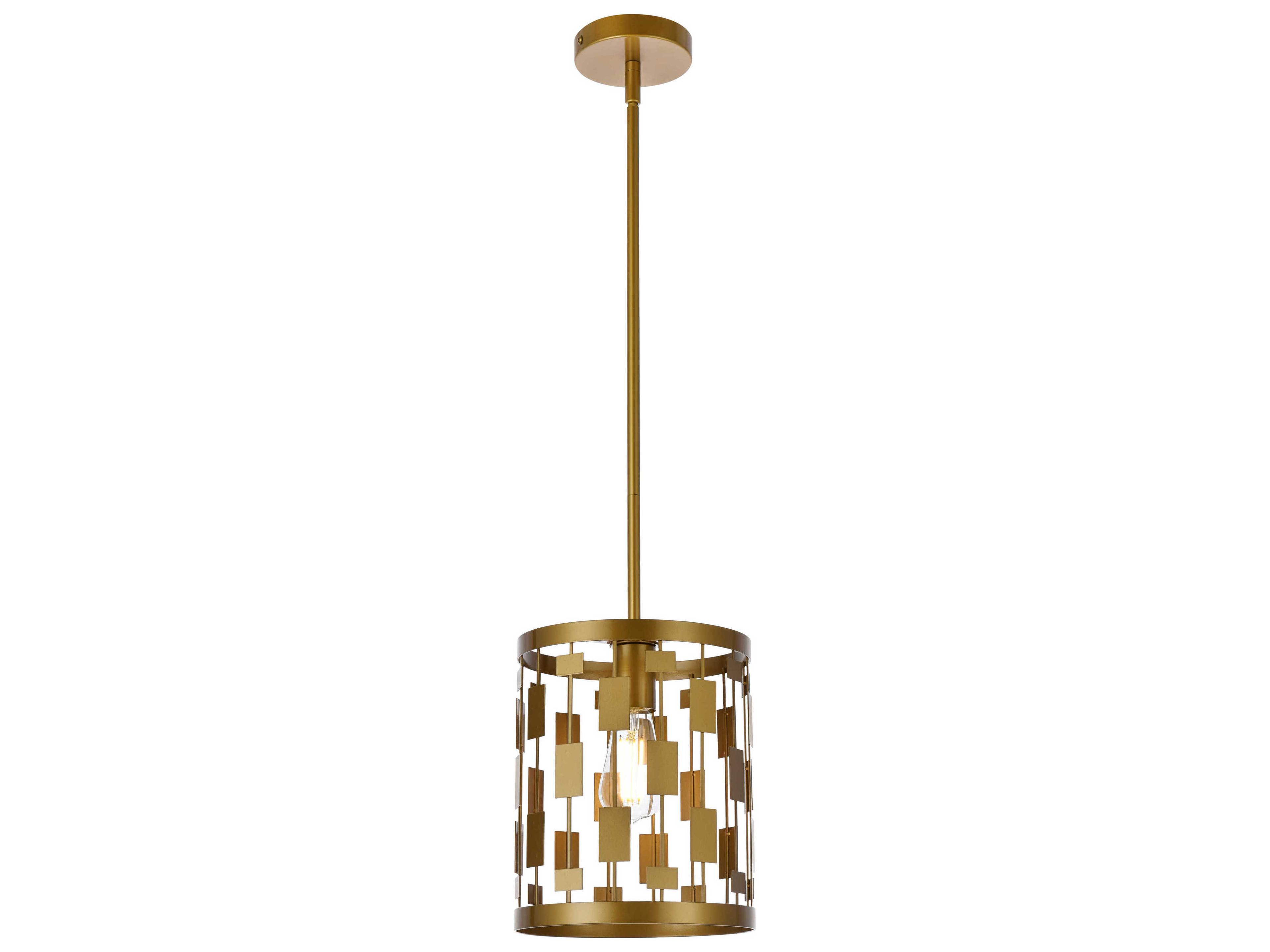 Levante 1-Light Brass Cylinder Mini Pendant