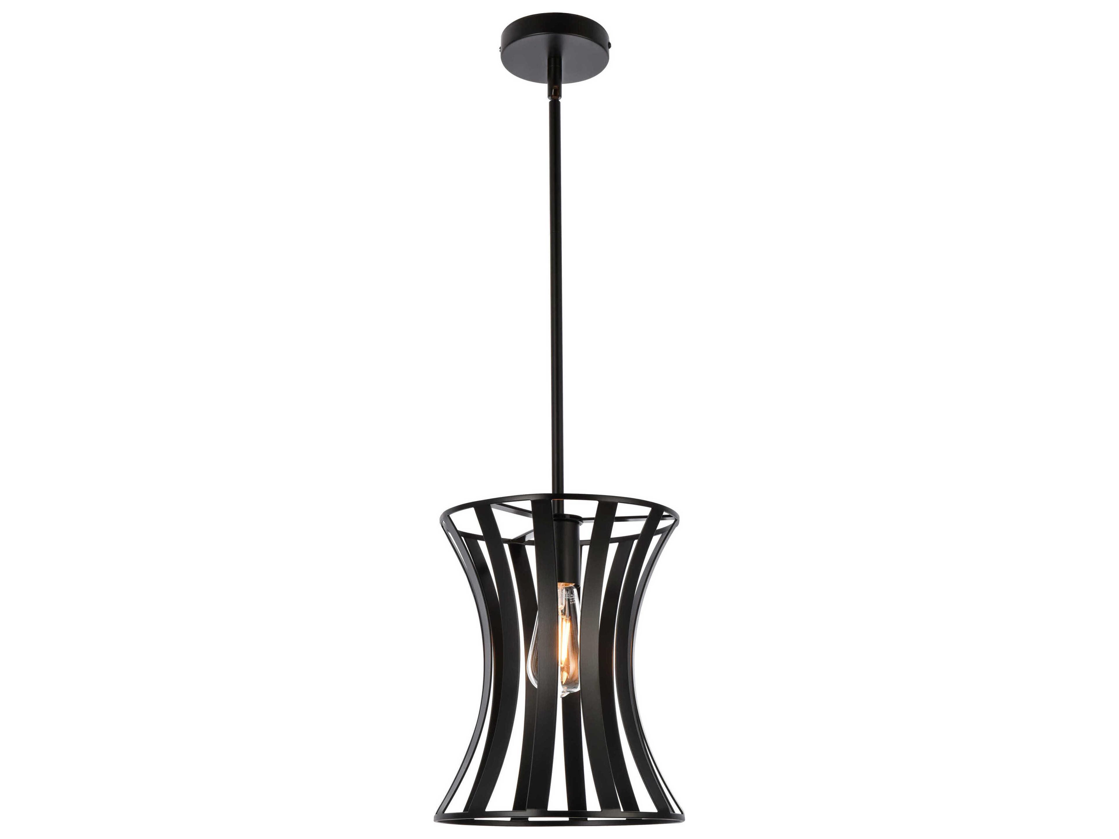 Lily 1-Light Black Mini Pendant