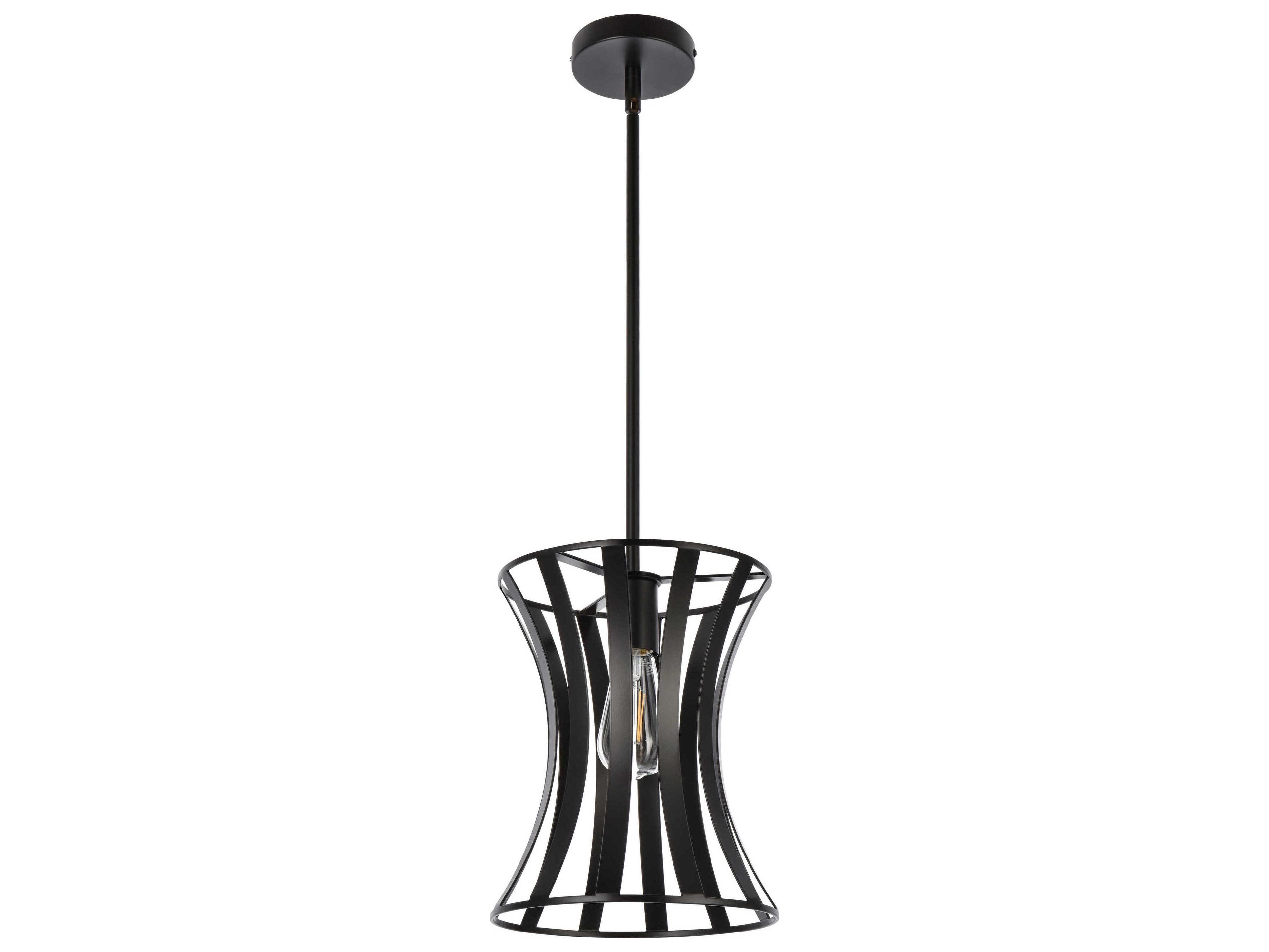 Elegant Lighting Lily 1-Light Black Mini Pendant