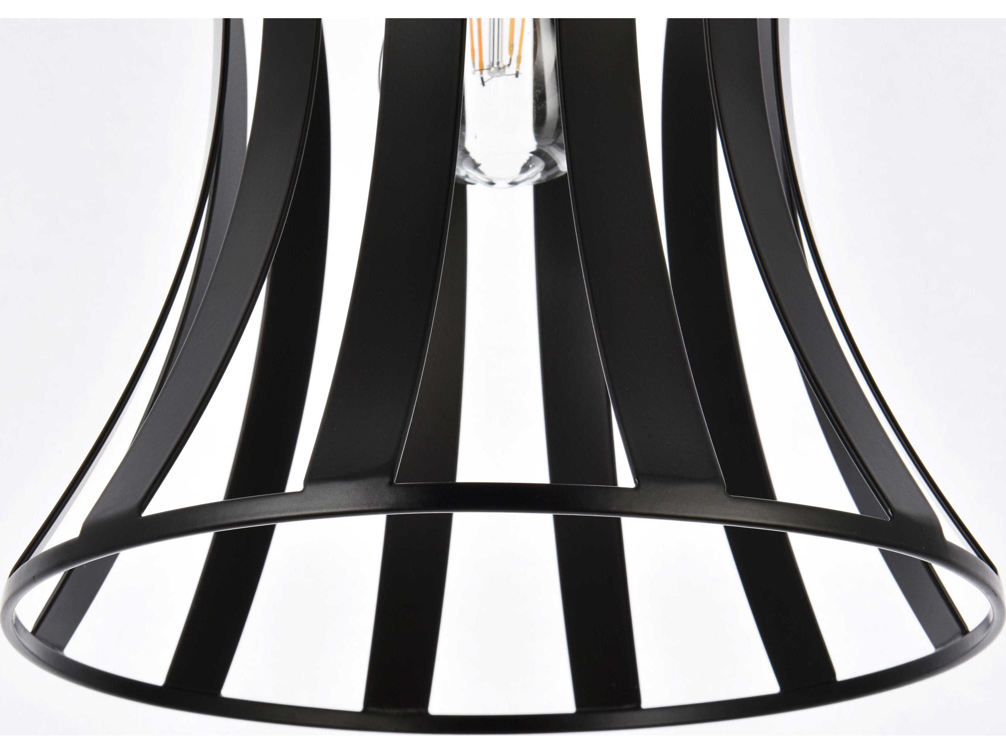 Elegant Lighting Lily 1-Light Black Mini Pendant