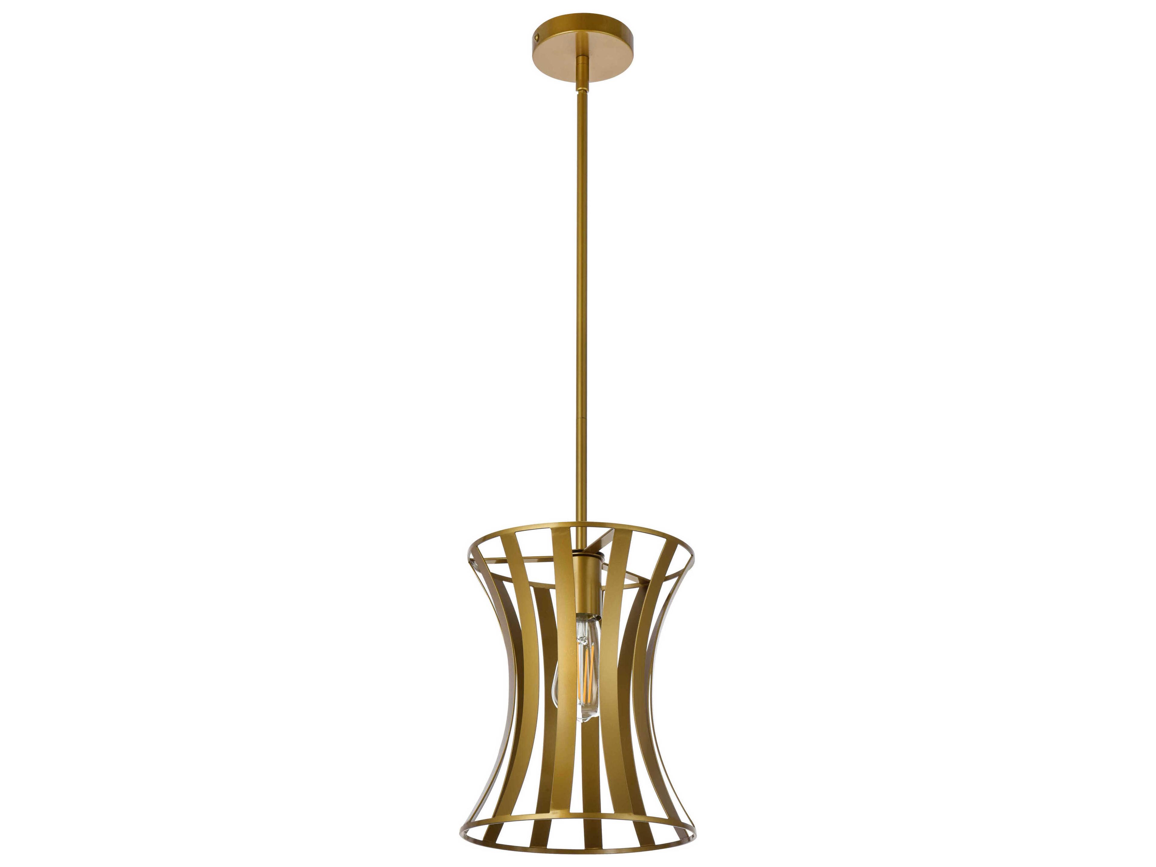 Elegant Lighting Lily 1-Light Brass Mini Pendant