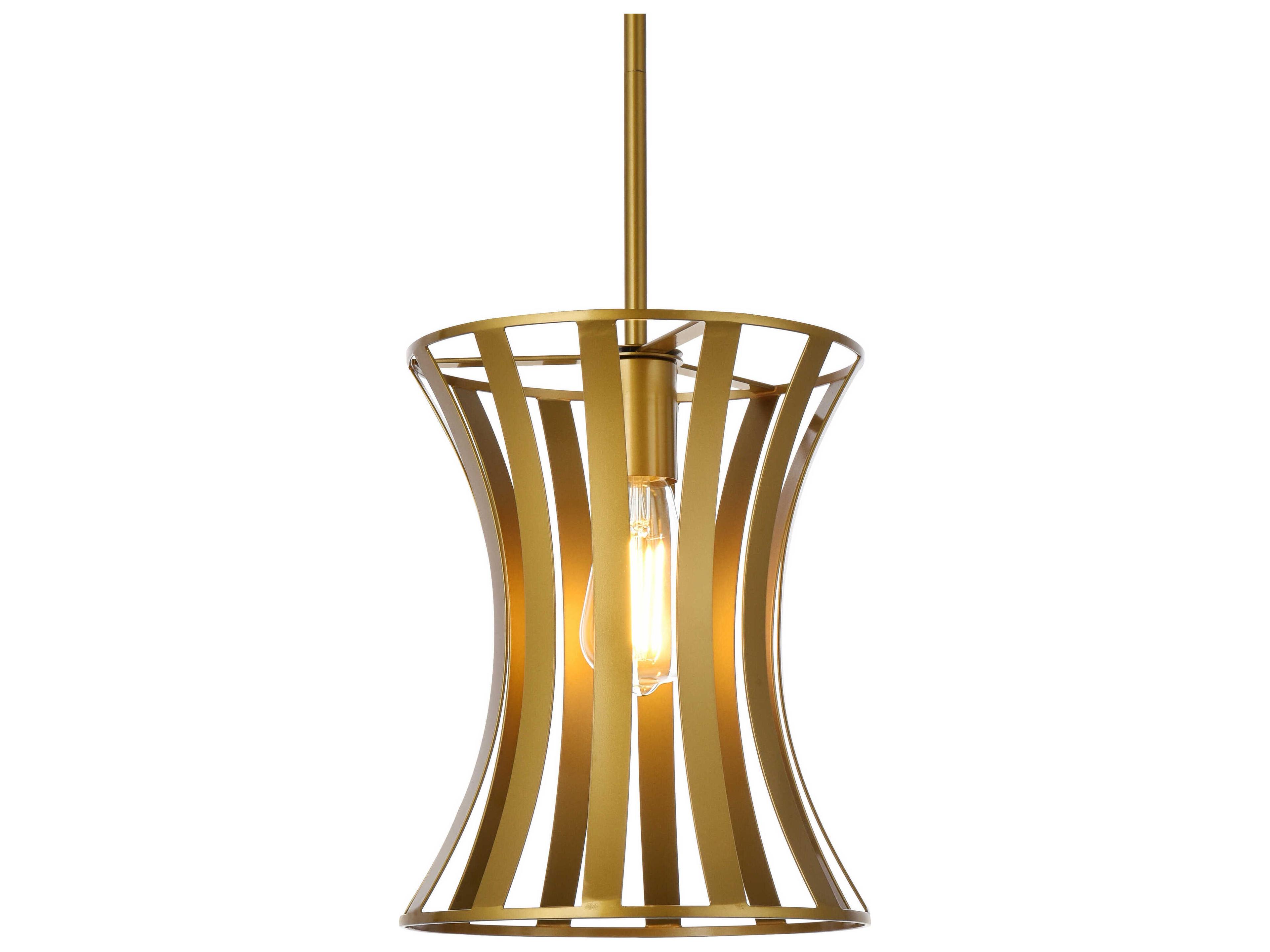 Elegant Lighting Lily 1-Light Brass Mini Pendant
