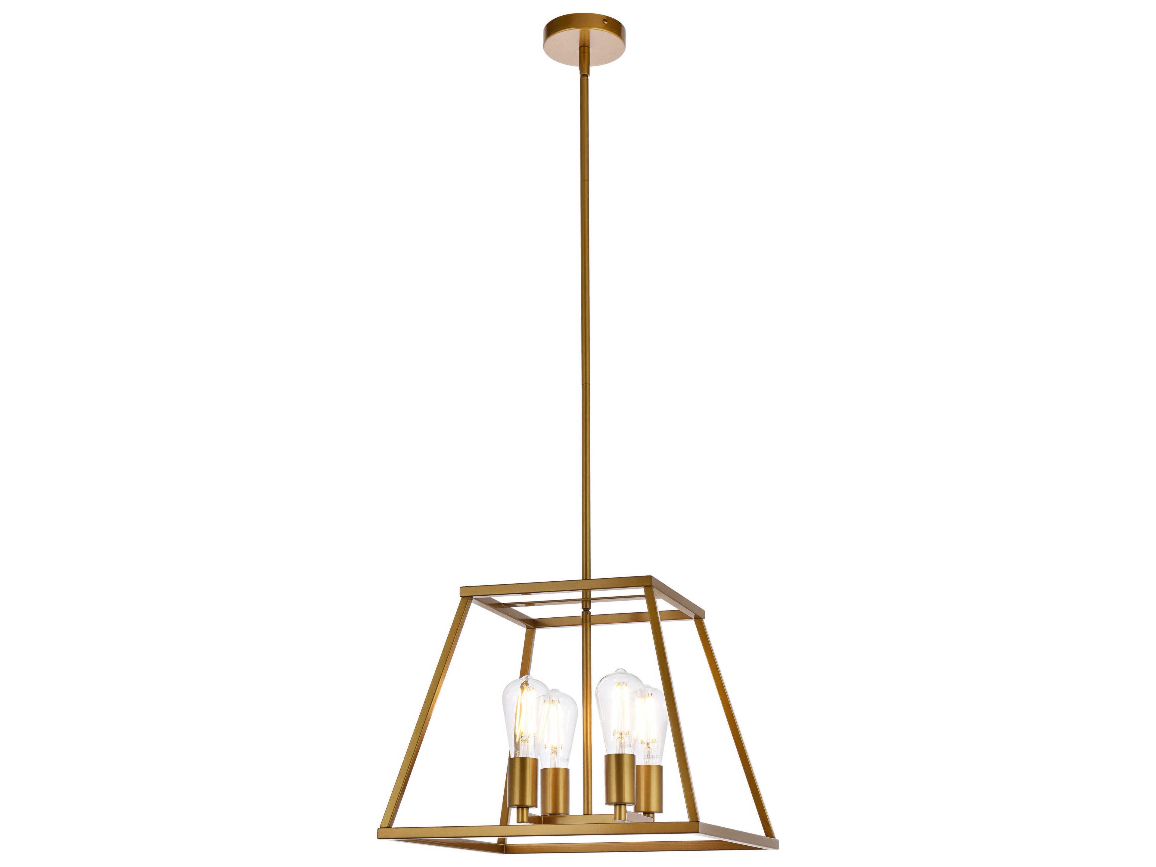 Declan 4-Light Brass Geometric Pendant