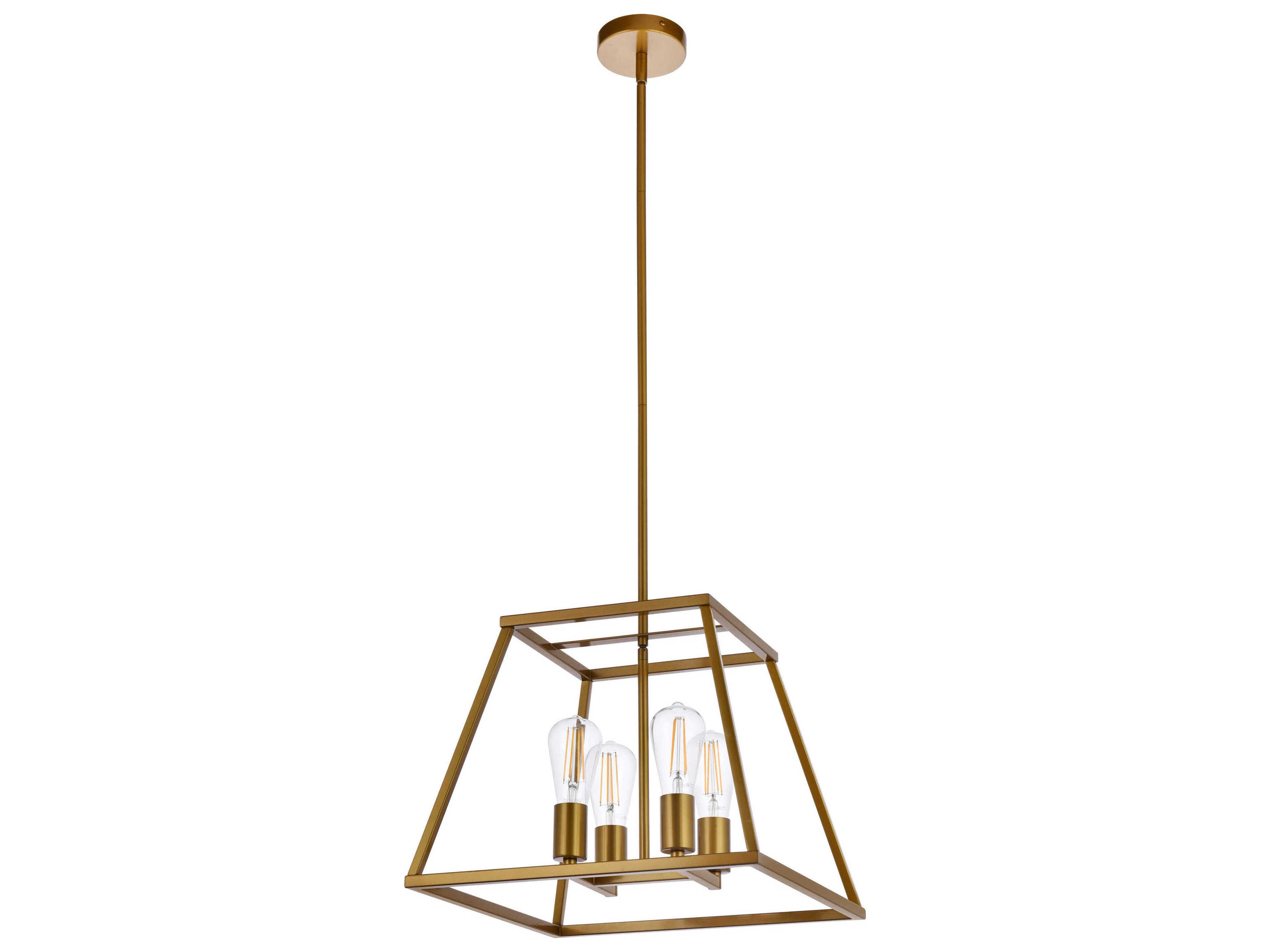 Elegant Lighting Declan 4-Light Brass Geometric Pendant