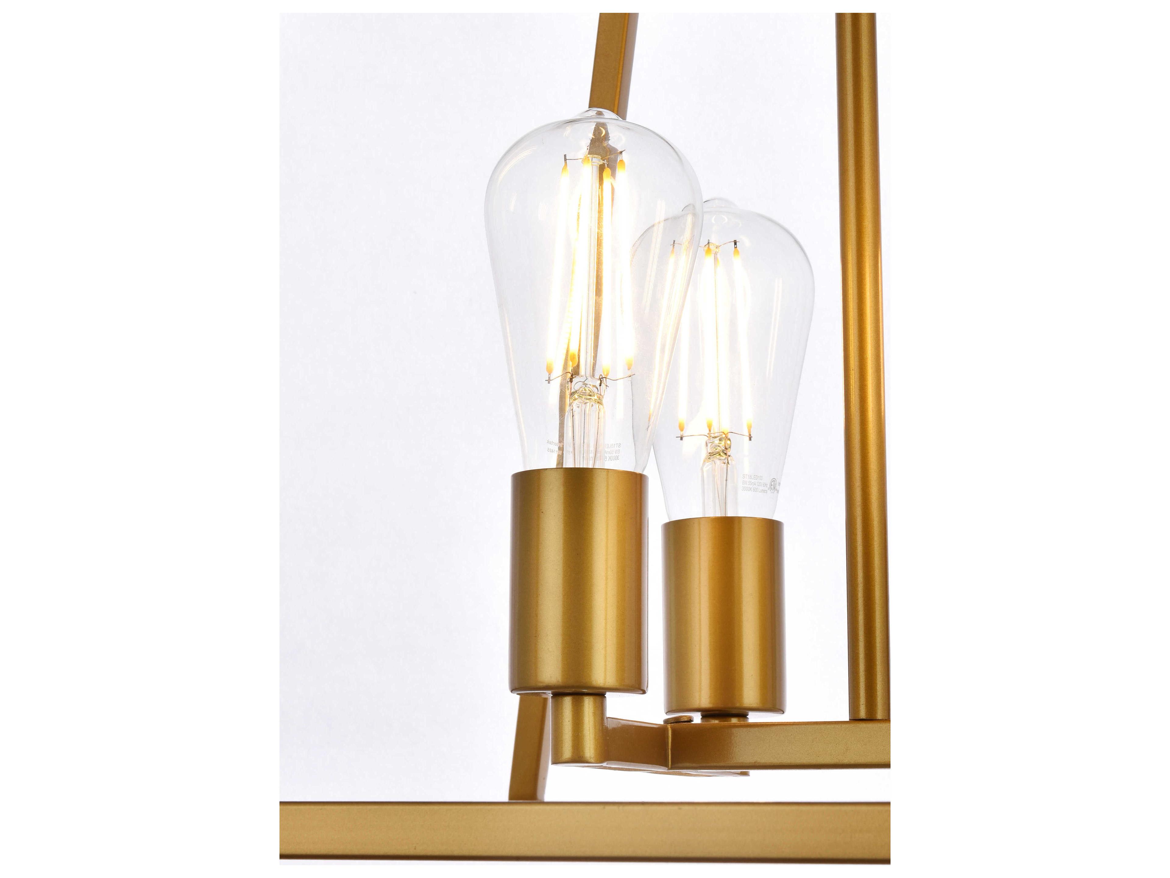 Elegant Lighting Declan 4-Light Brass Geometric Pendant