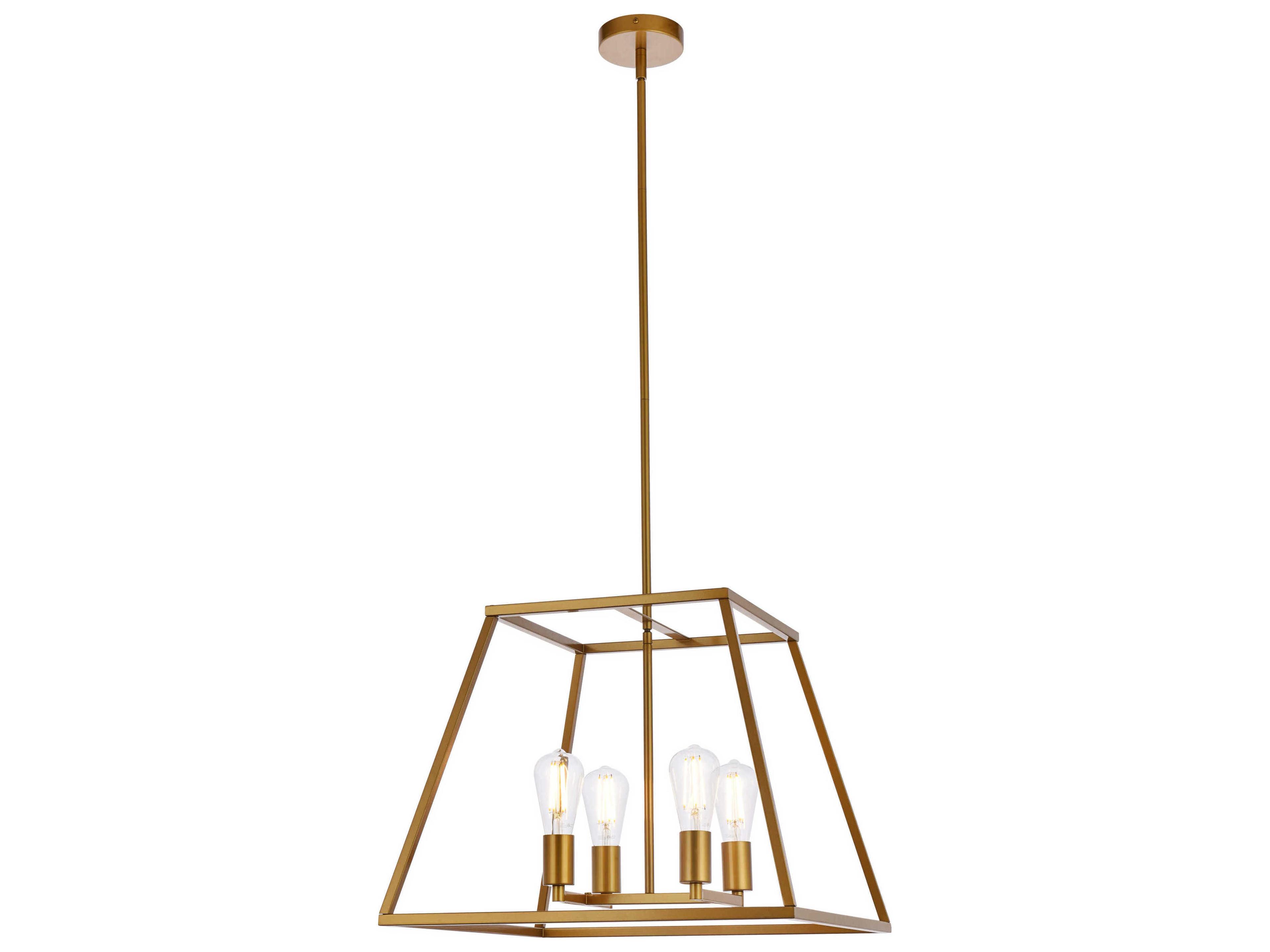 Declan 4-Light Brass Geometric Pendant