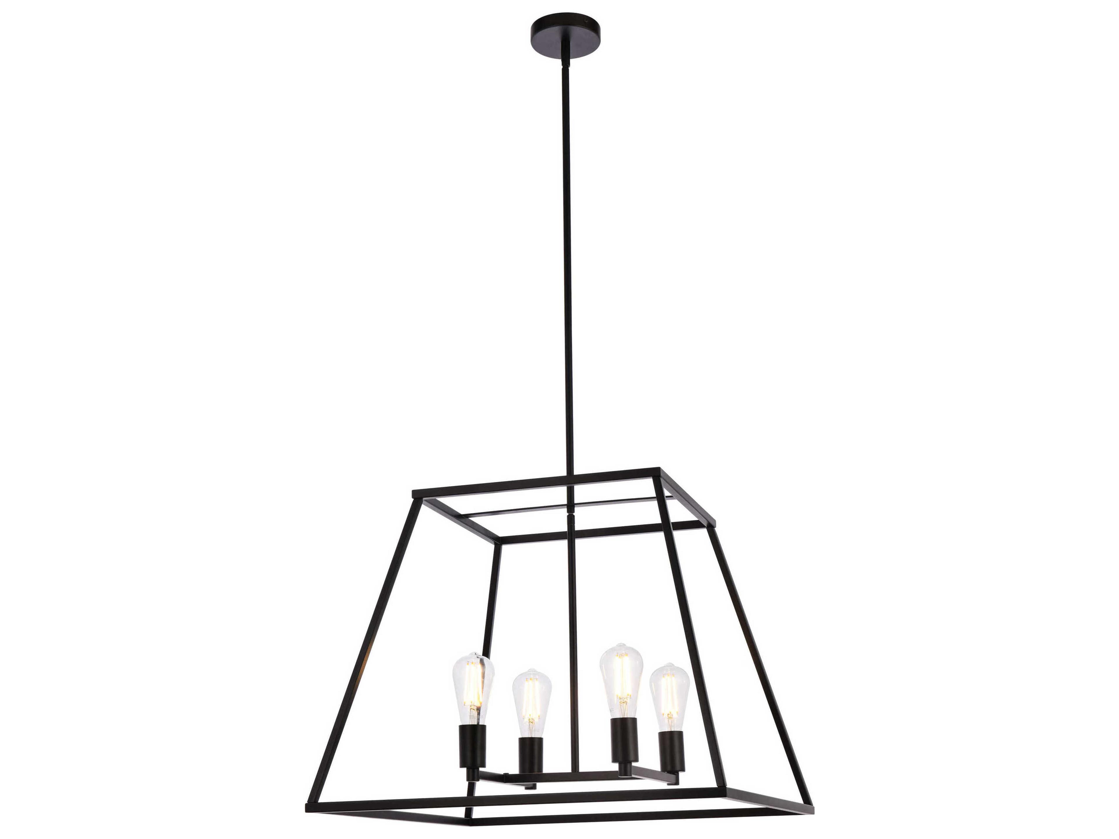 Declan 4-Light Black Geometric Pendant