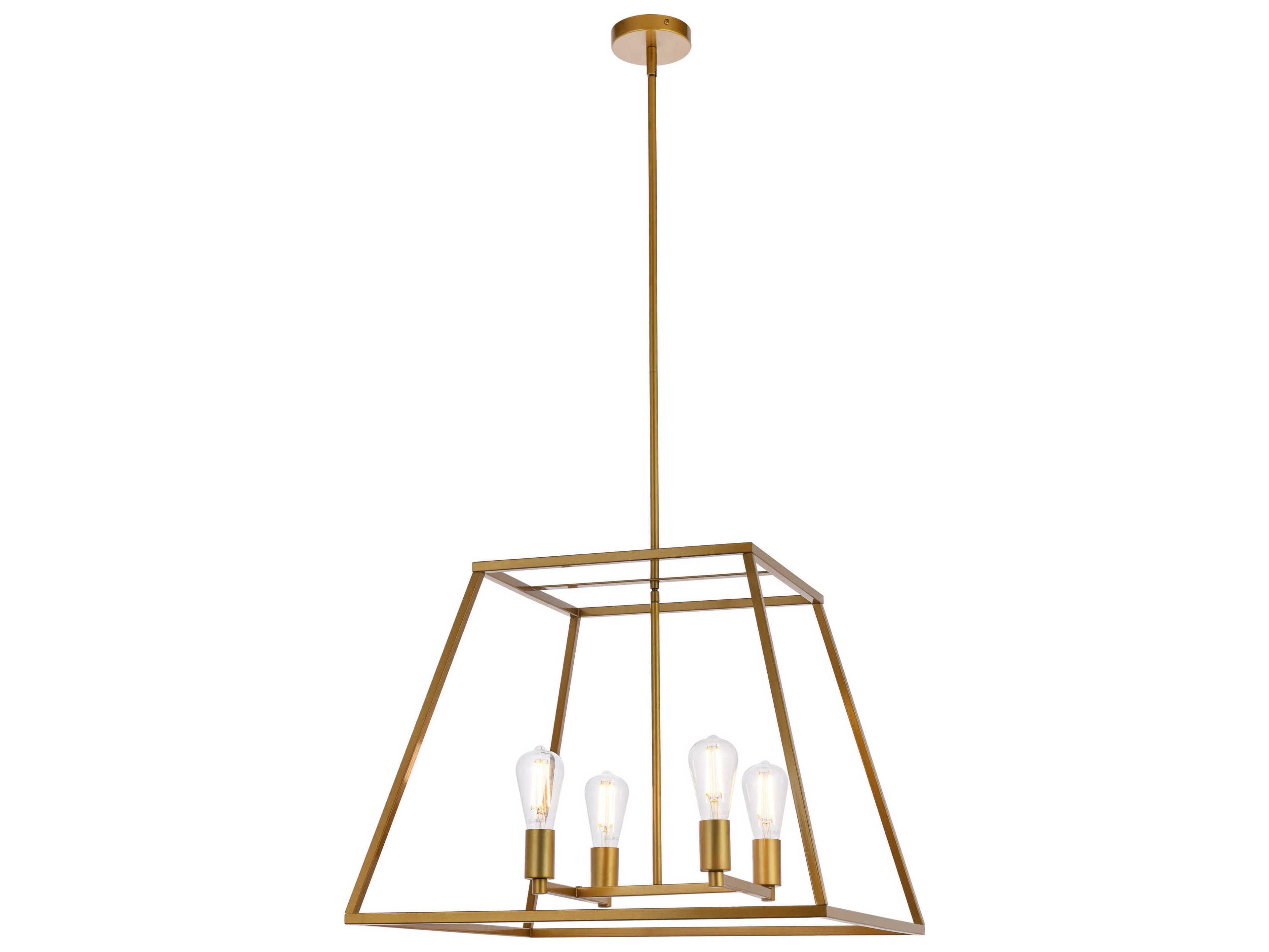 Declan 4-Light Brass Geometric Pendant