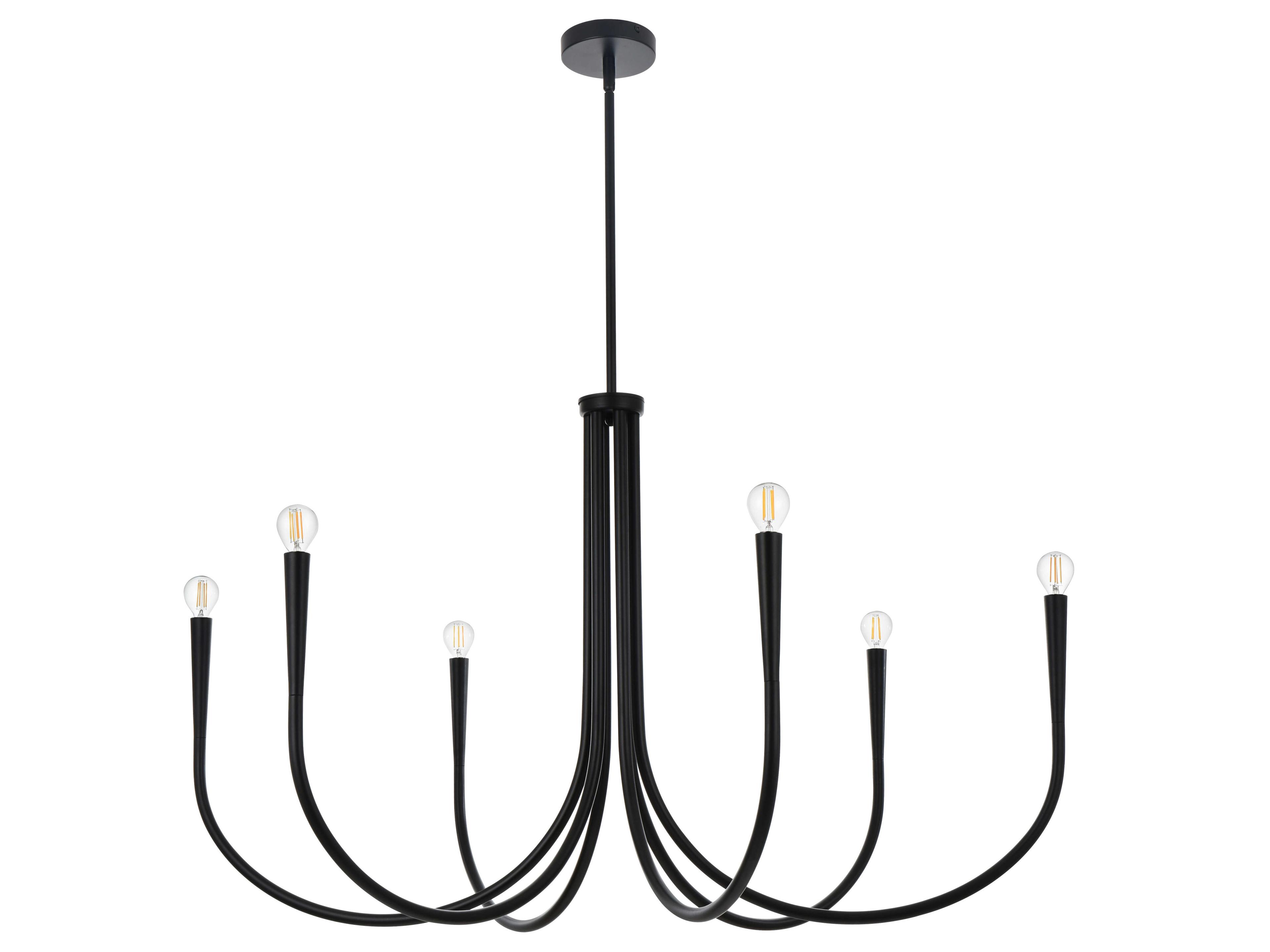 Elegant Lighting Layne 6-Light Black Chandelier