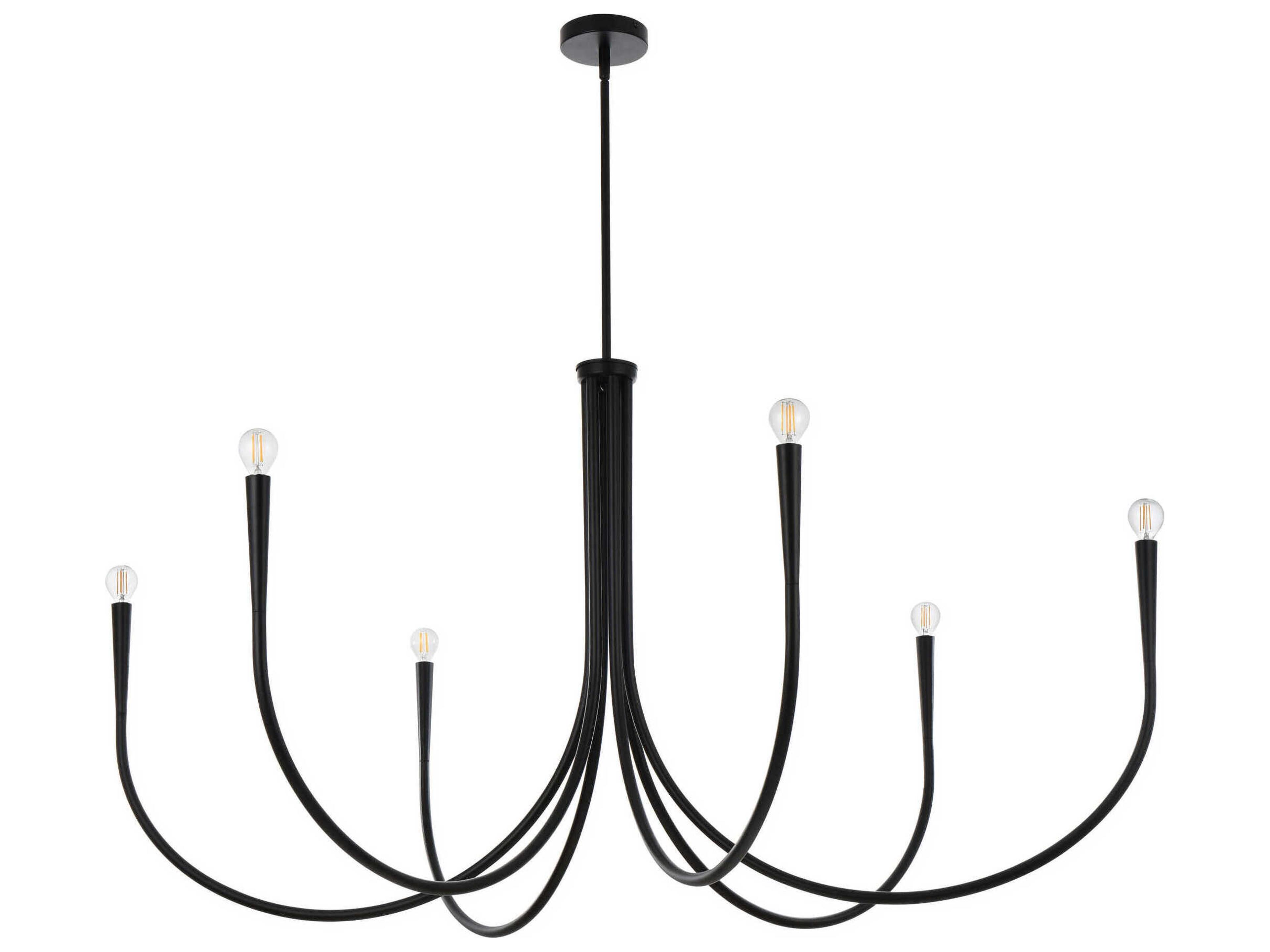 Elegant Lighting Layne 6-Light Black Chandelier