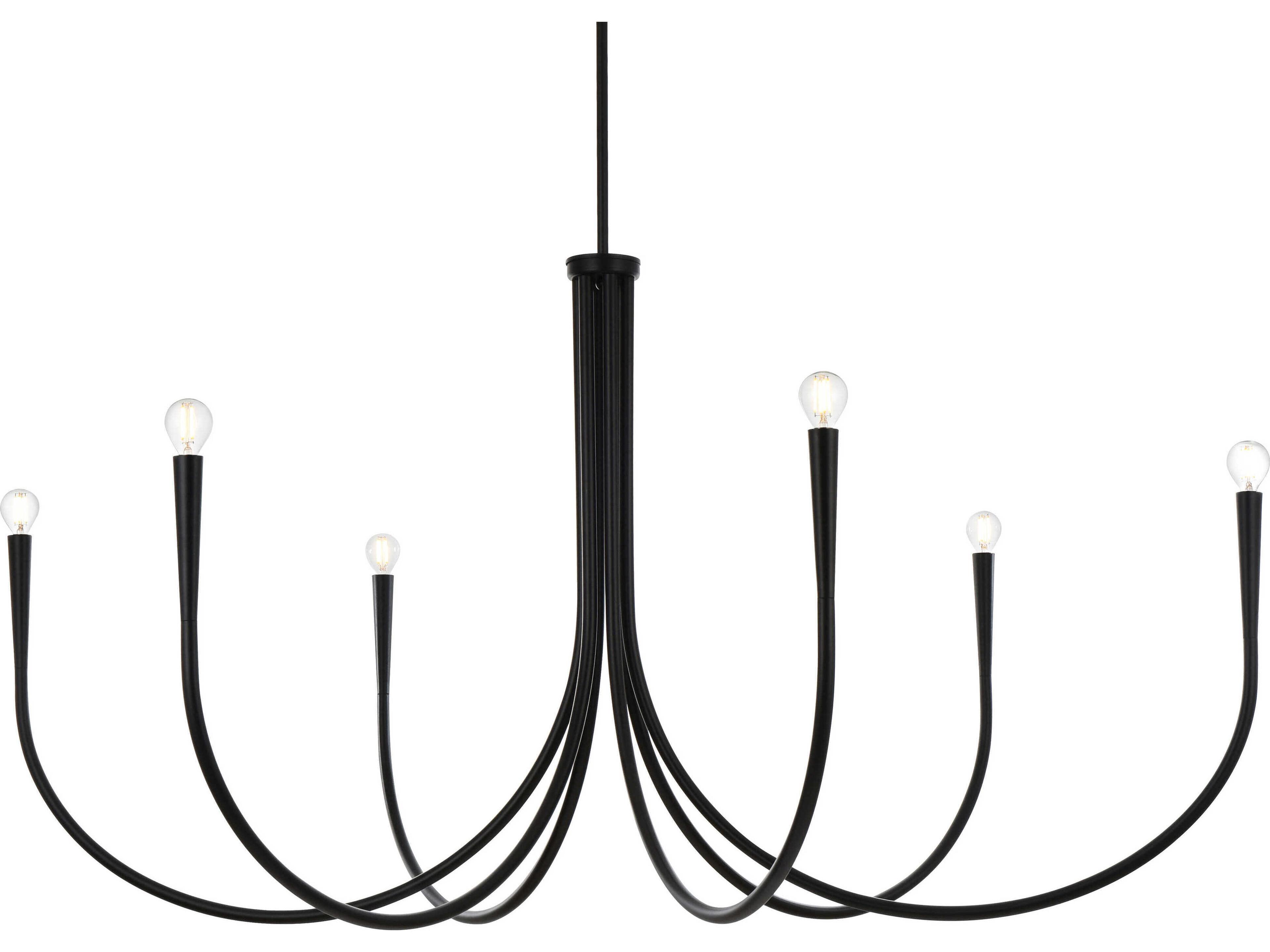 Elegant Lighting Layne 6-Light Black Chandelier