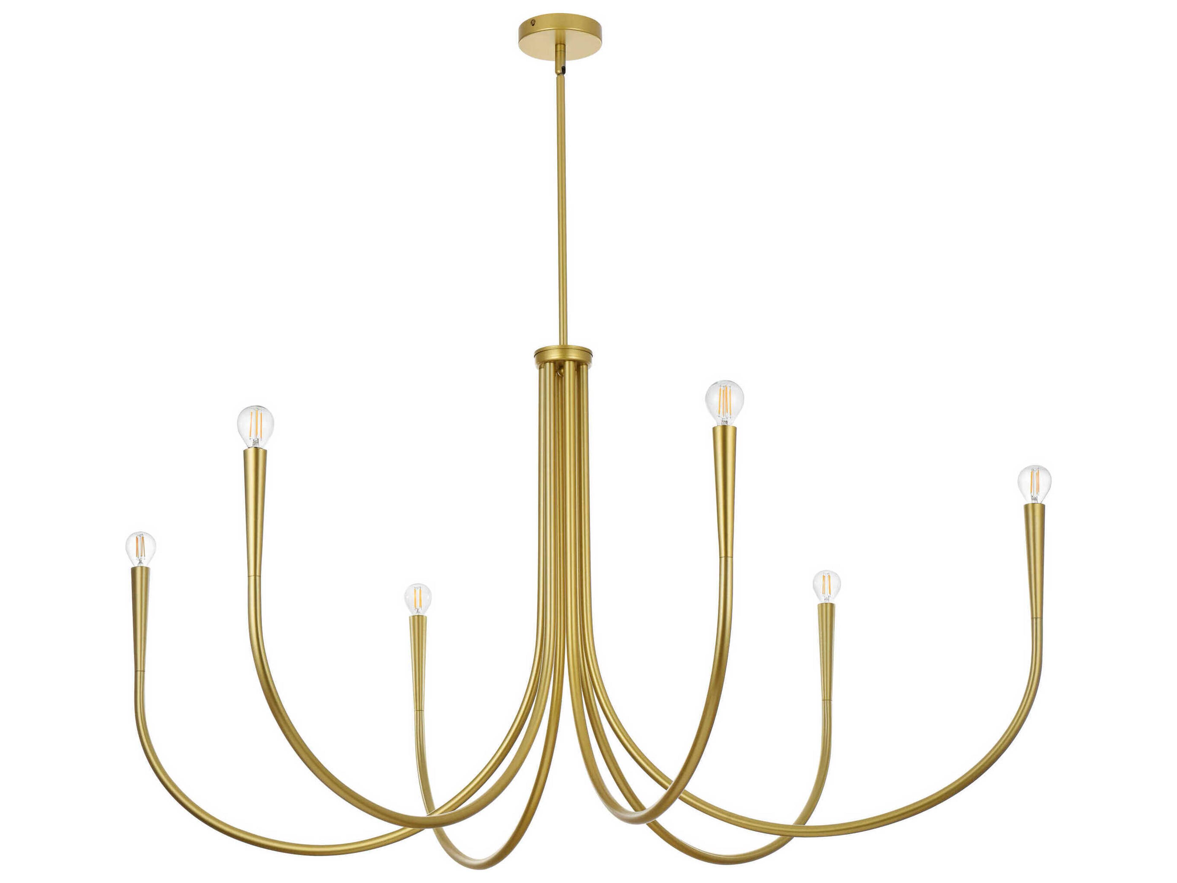 Elegant Lighting Layne 6-Light Brass Chandelier