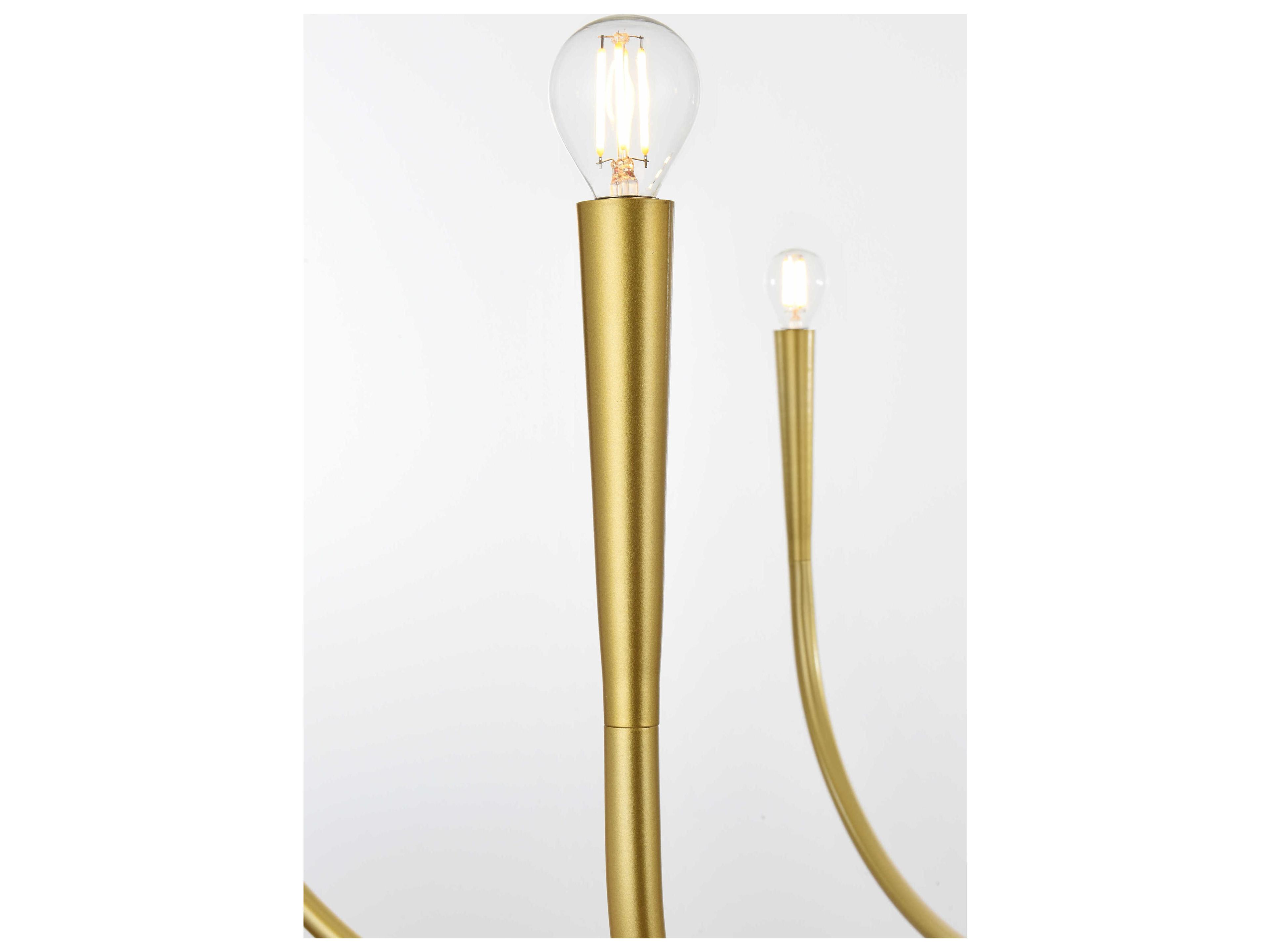 Elegant Lighting Layne 6-Light Brass Chandelier