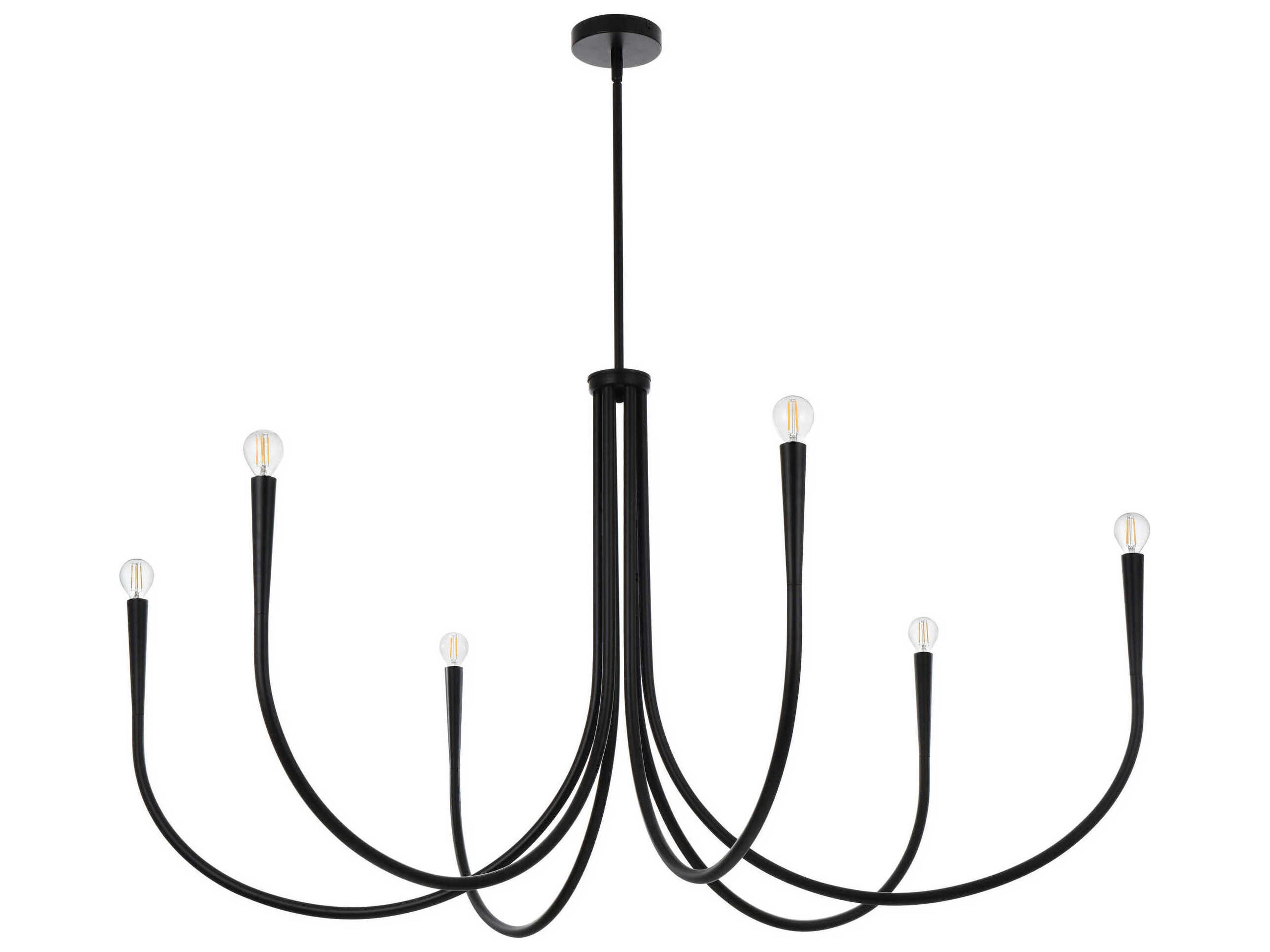 Elegant Lighting Layne 6-Light Black Chandelier
