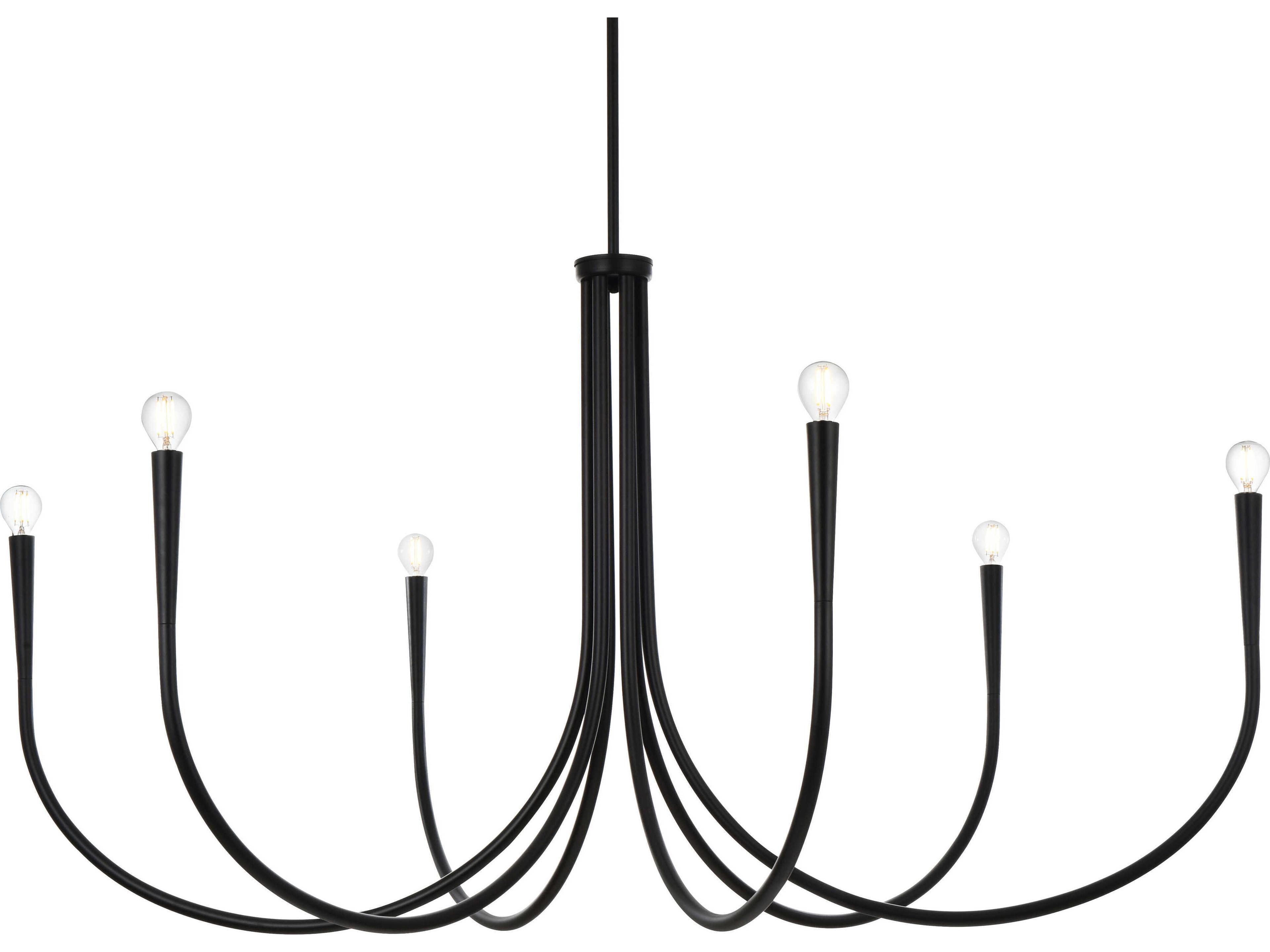 Elegant Lighting Layne 6-Light Black Chandelier