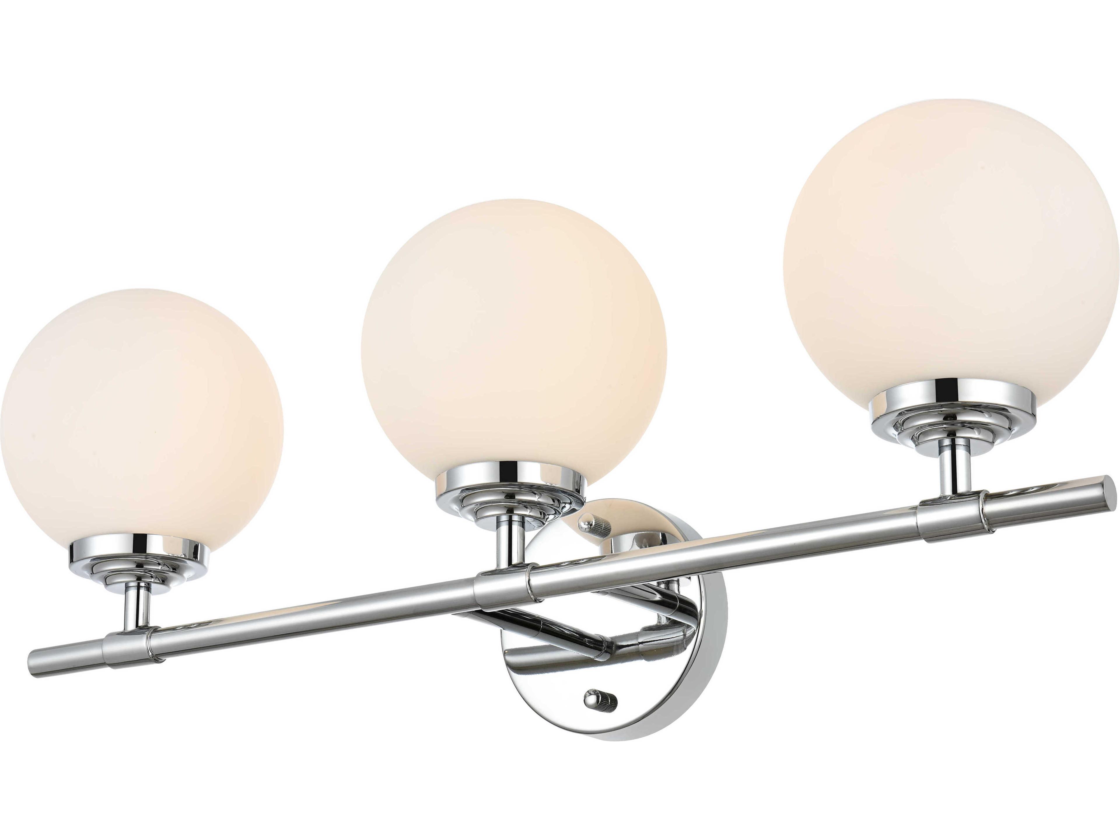 Elegant Lighting Ansley 3-Light Chrome Glass Vanity Light