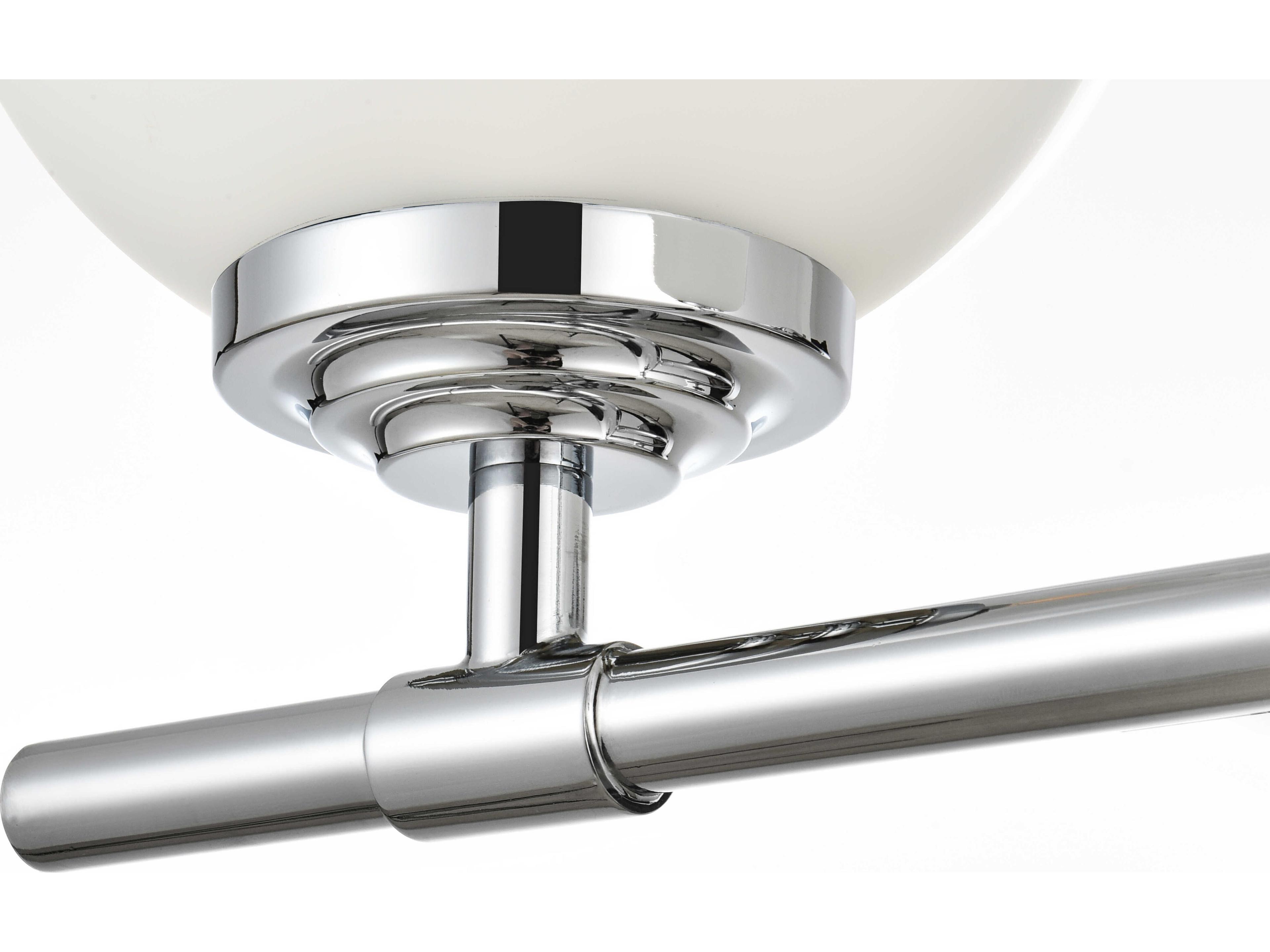 Elegant Lighting Ansley 3-Light Chrome Glass Vanity Light