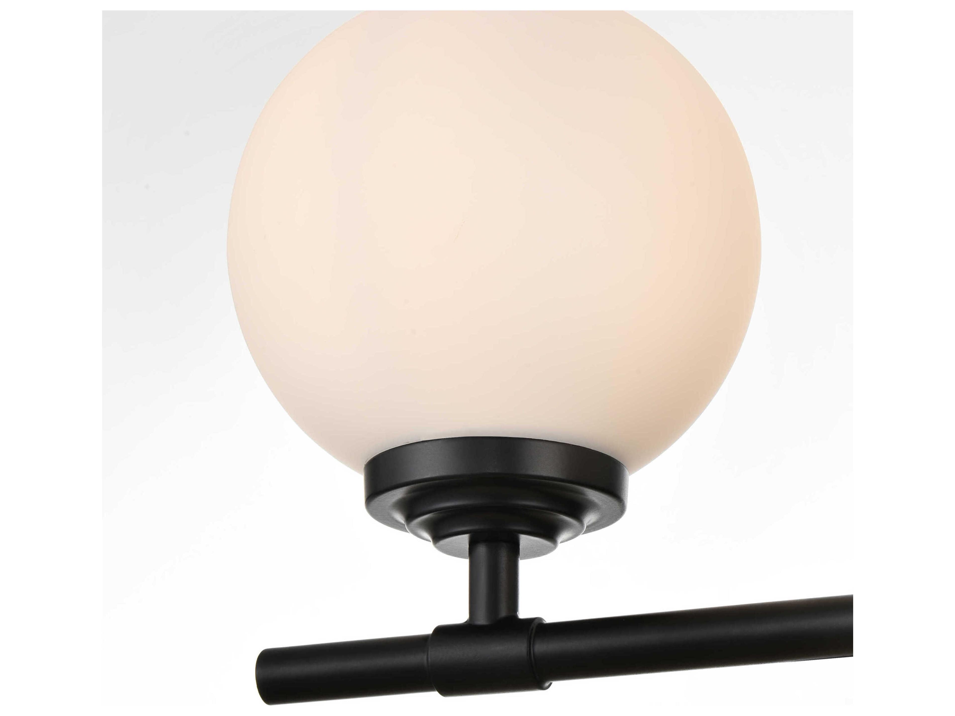 Elegant Lighting Ansley 4-Light Black Glass Vanity Light