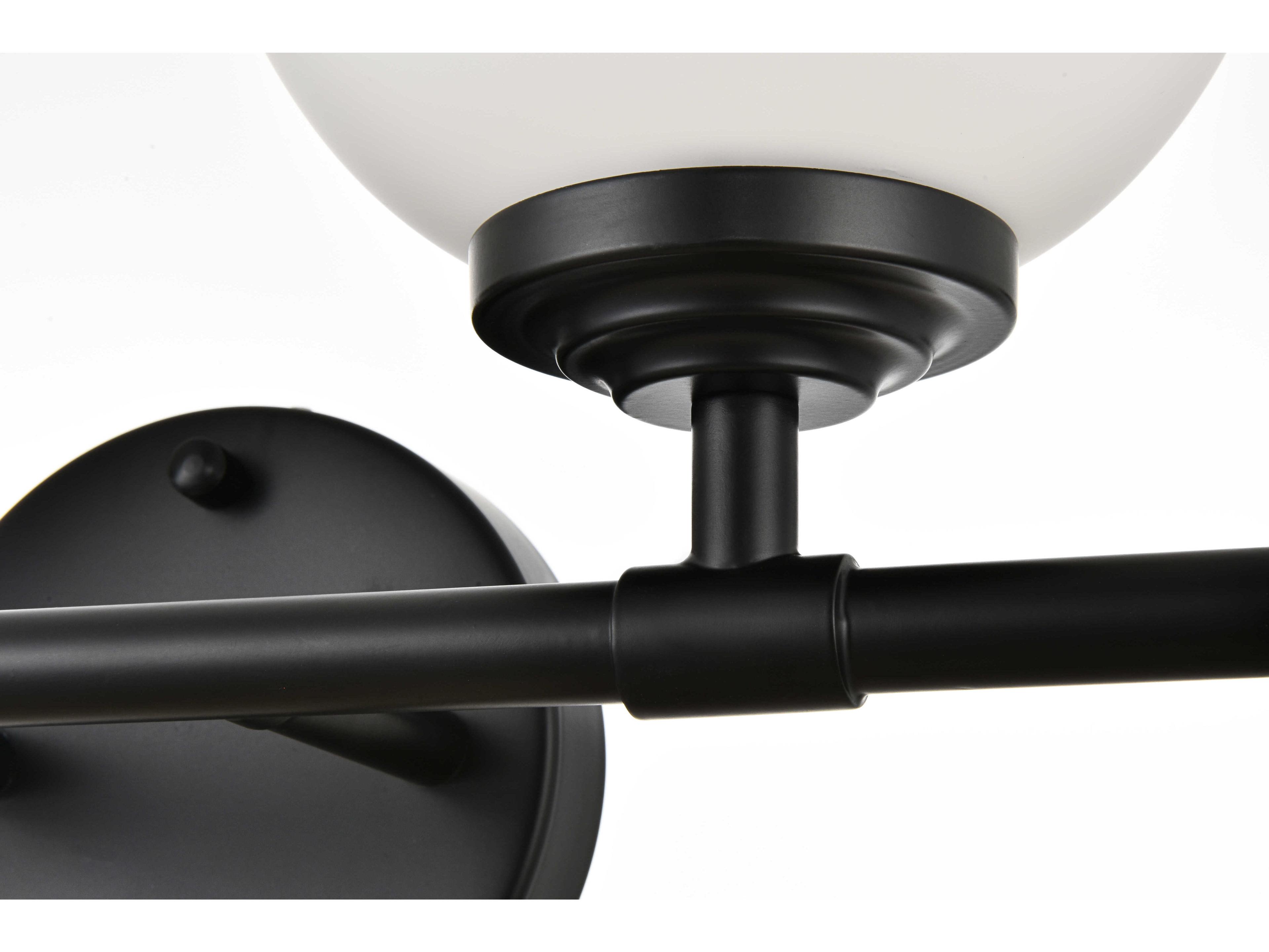 Elegant Lighting Ansley 4-Light Black Glass Vanity Light