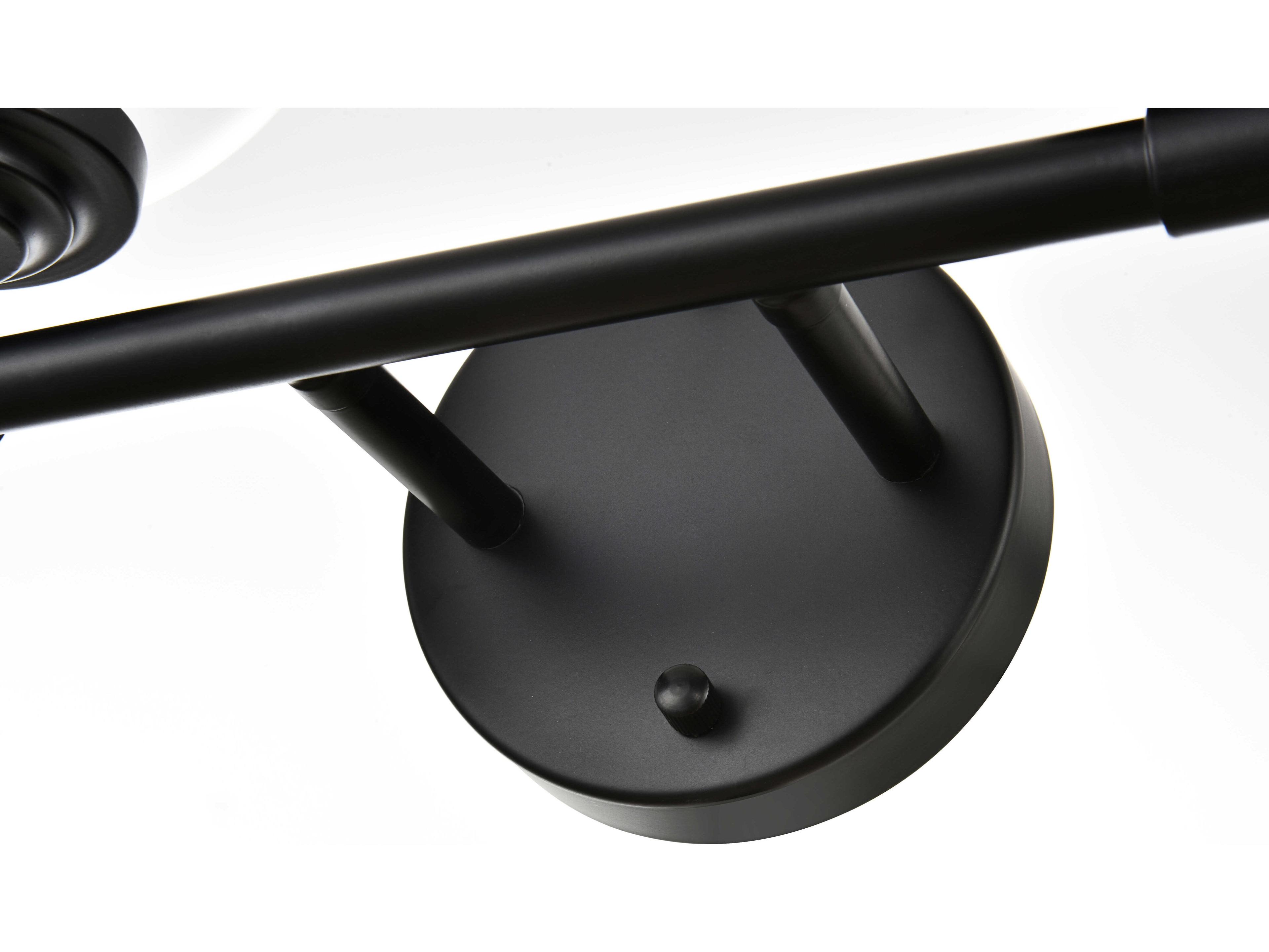 Elegant Lighting Ansley 4-Light Black Glass Vanity Light