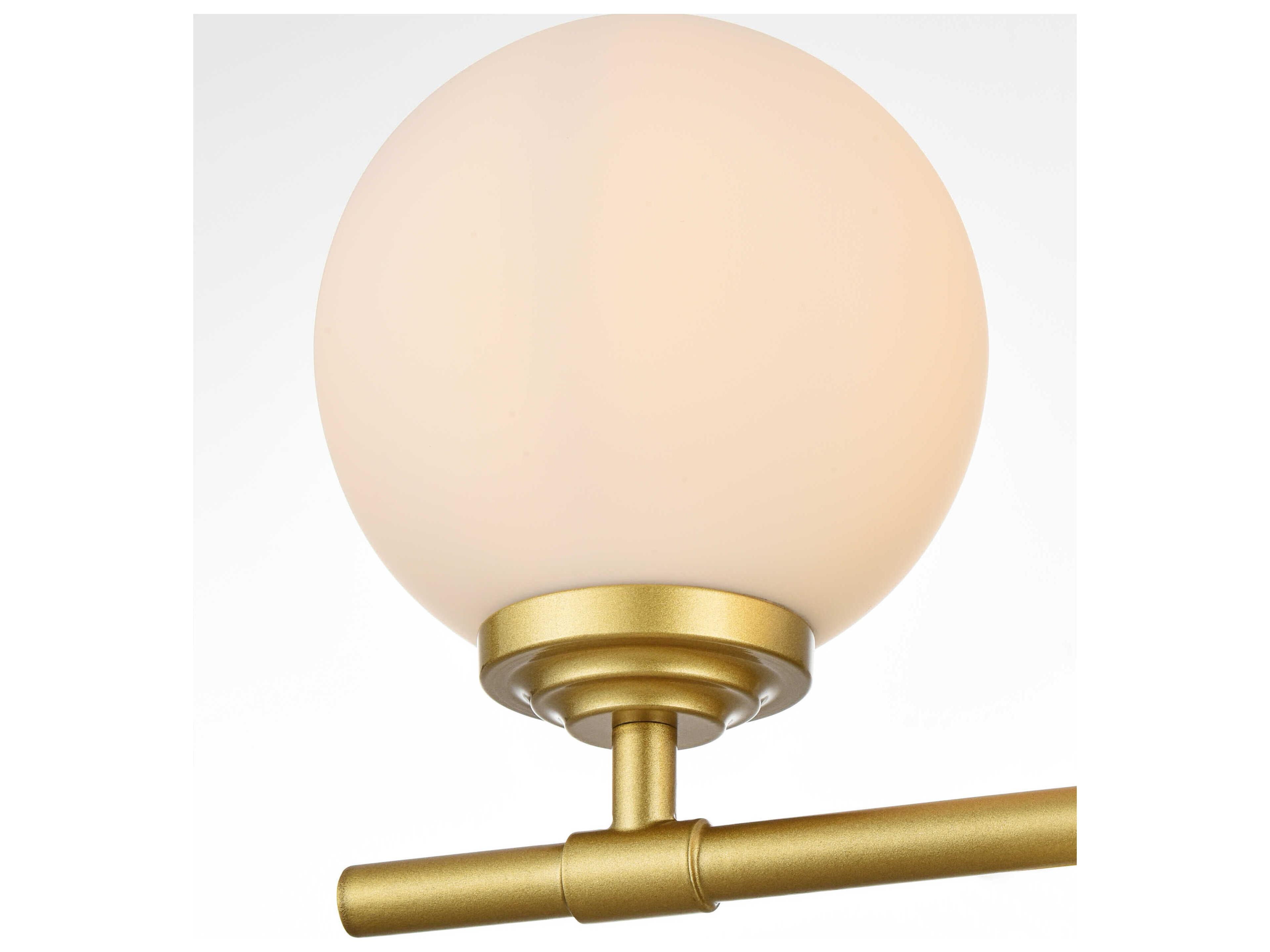 Elegant Lighting Ansley 4-Light Brass Glass Vanity Light