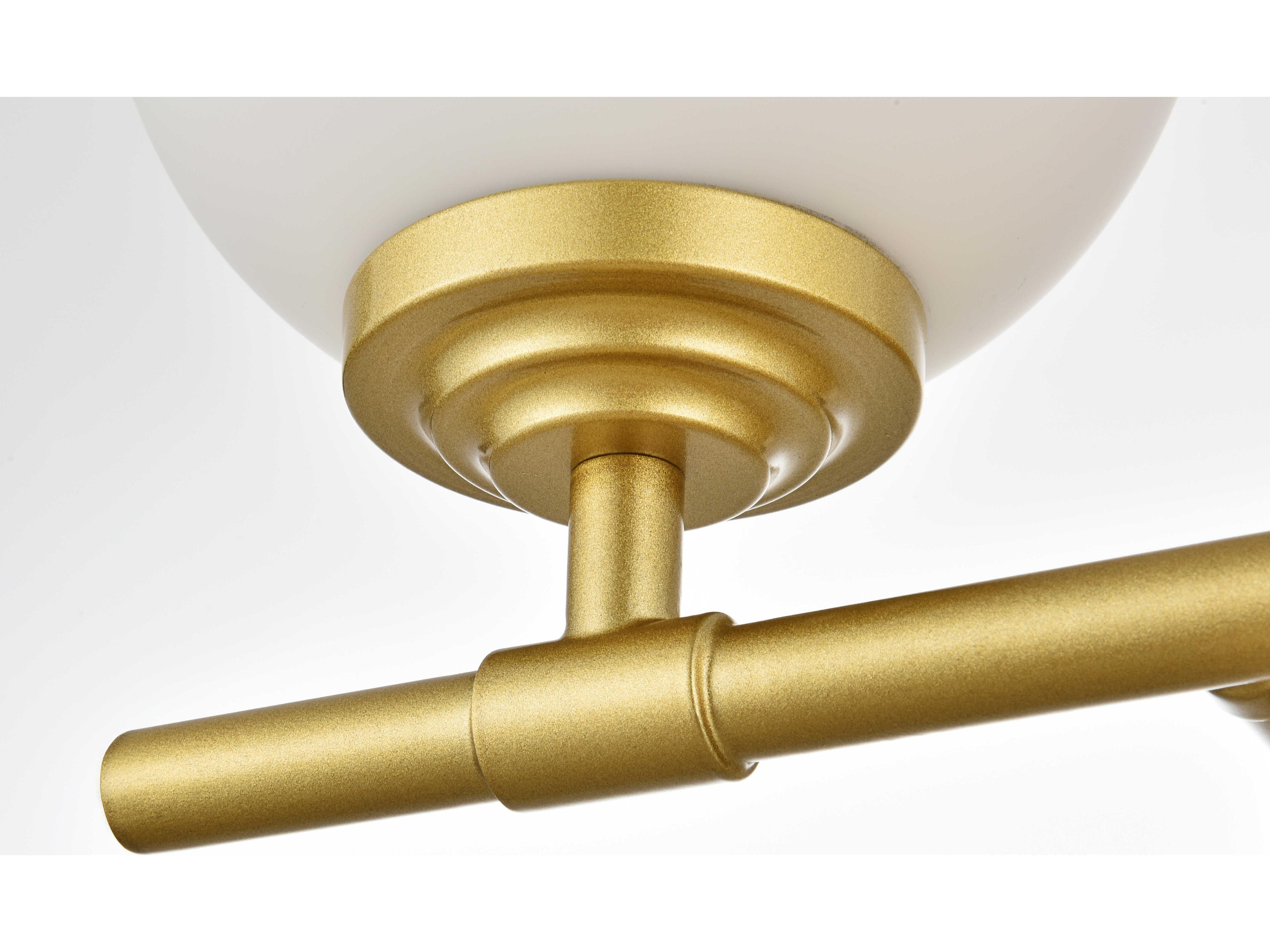 Elegant Lighting Ansley 4-Light Brass Glass Vanity Light