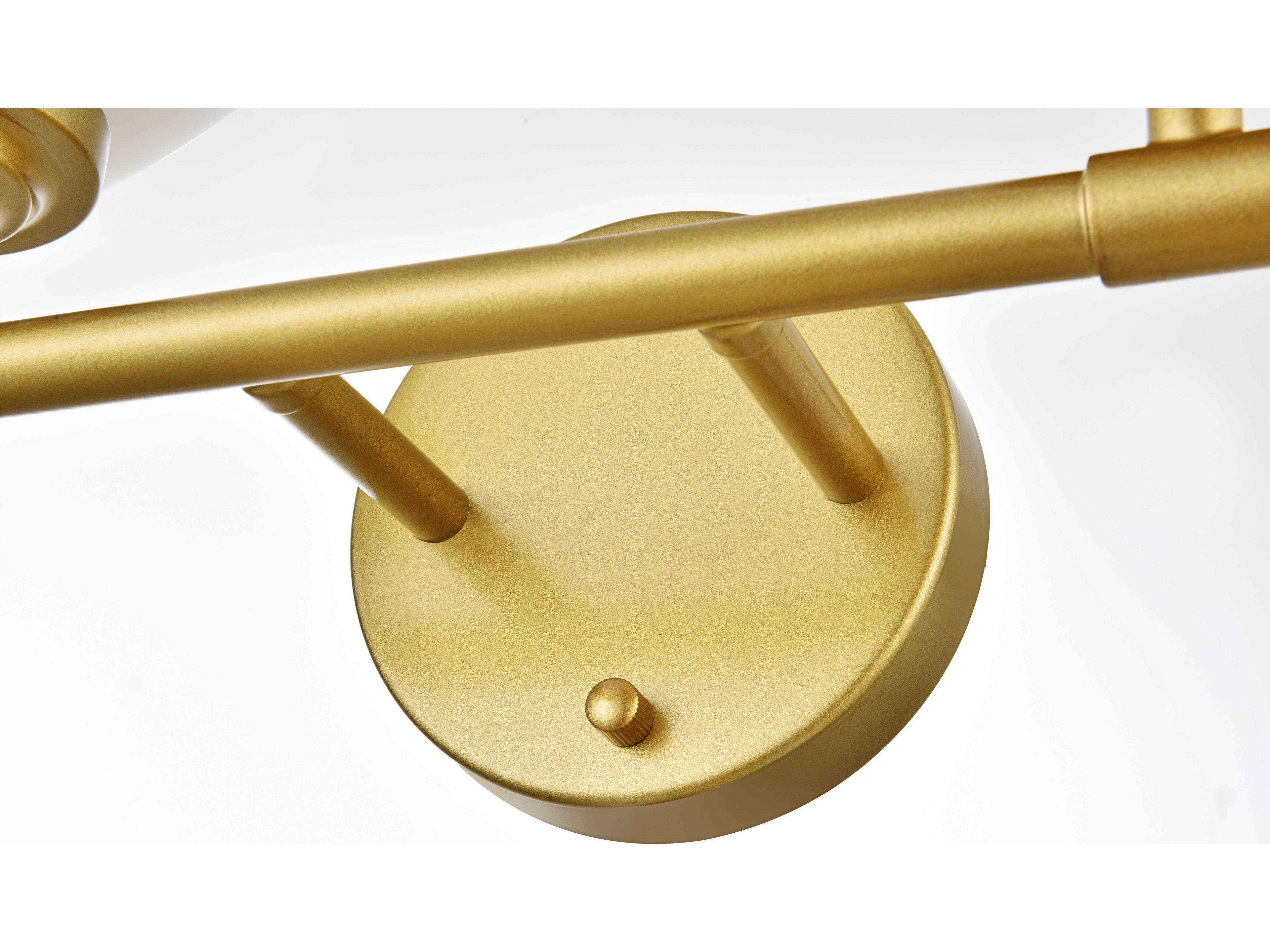 Elegant Lighting Ansley 4-Light Brass Glass Vanity Light