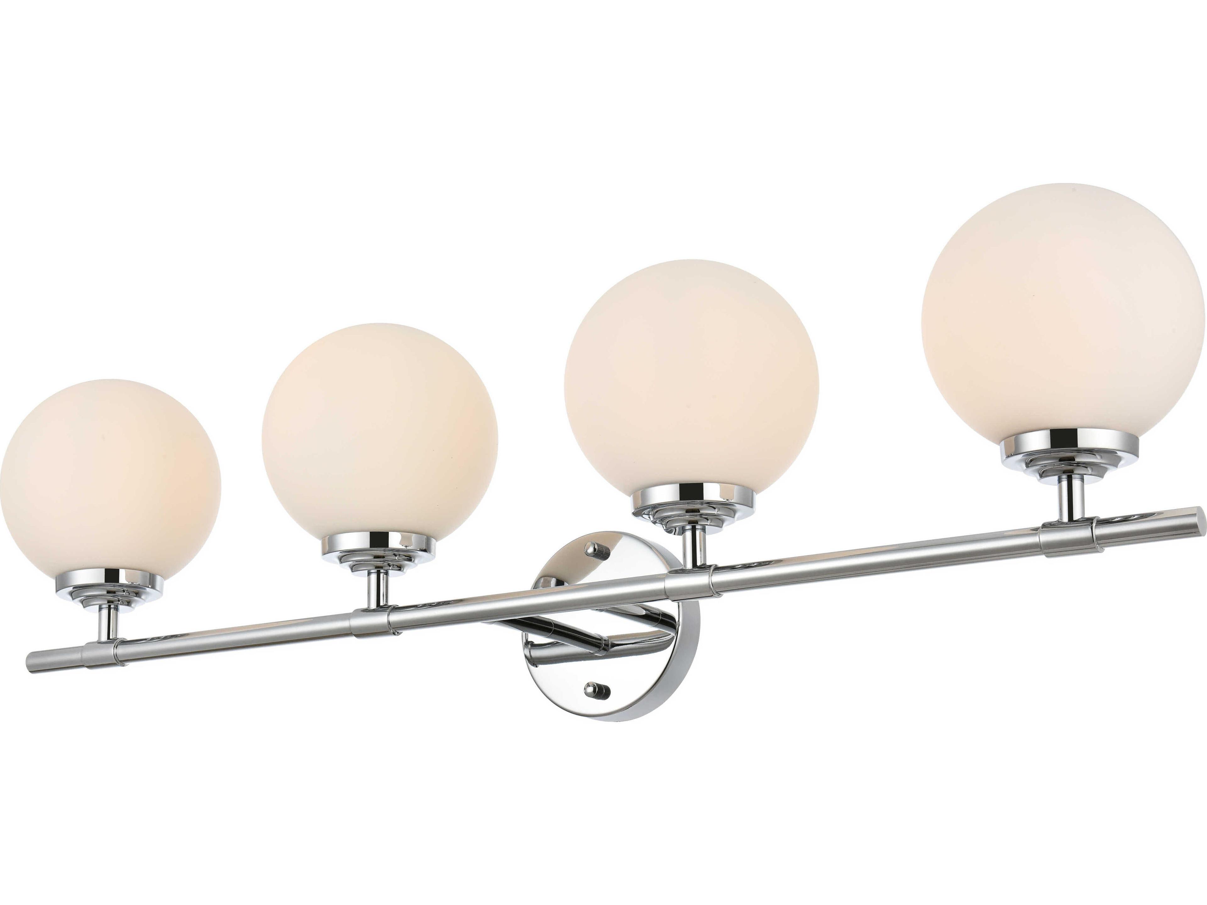 Elegant Lighting Ansley 4-Light Chrome Glass Vanity Light