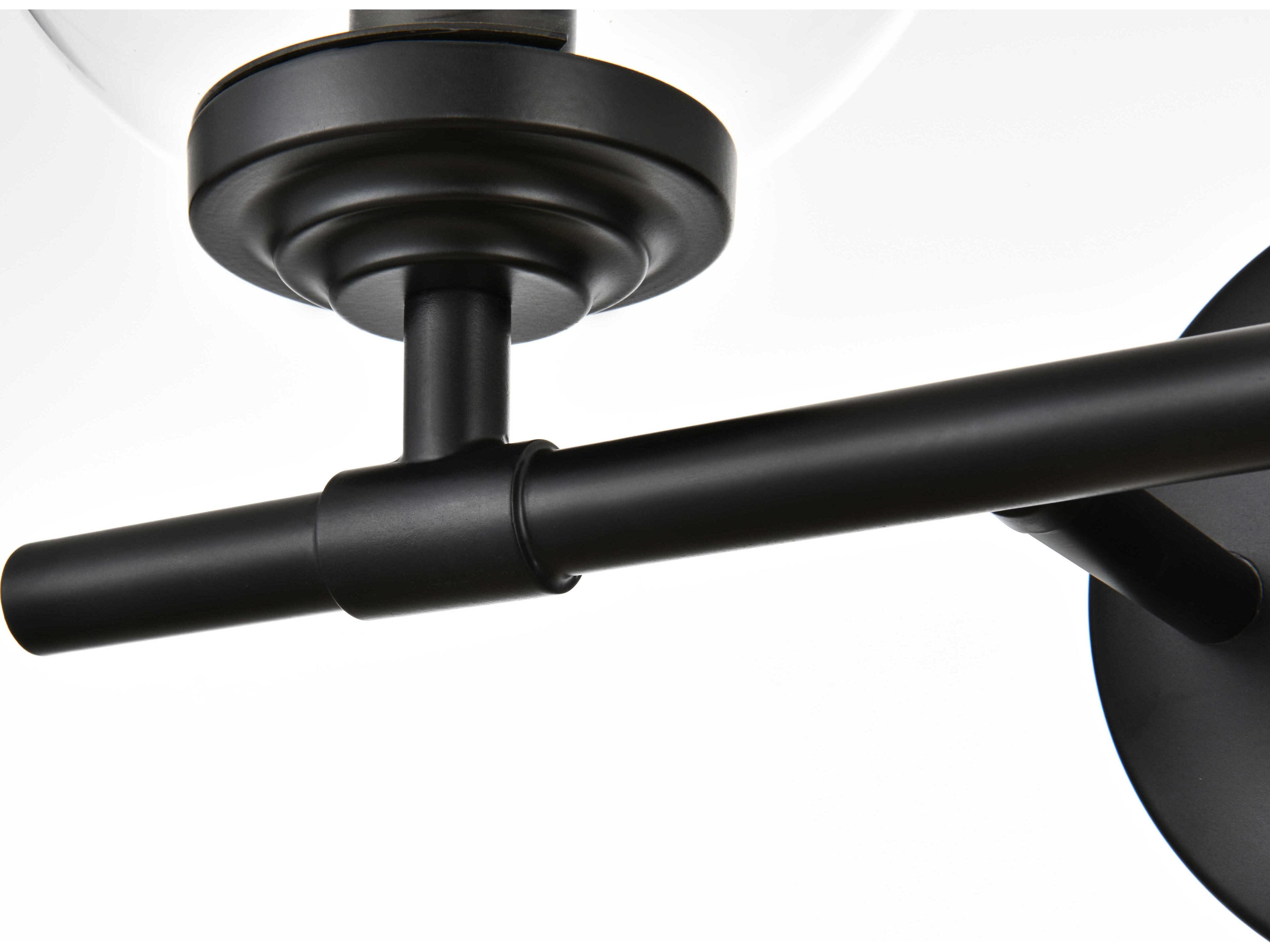 Elegant Lighting Ingrid 2-Light Black Glass Vanity Light