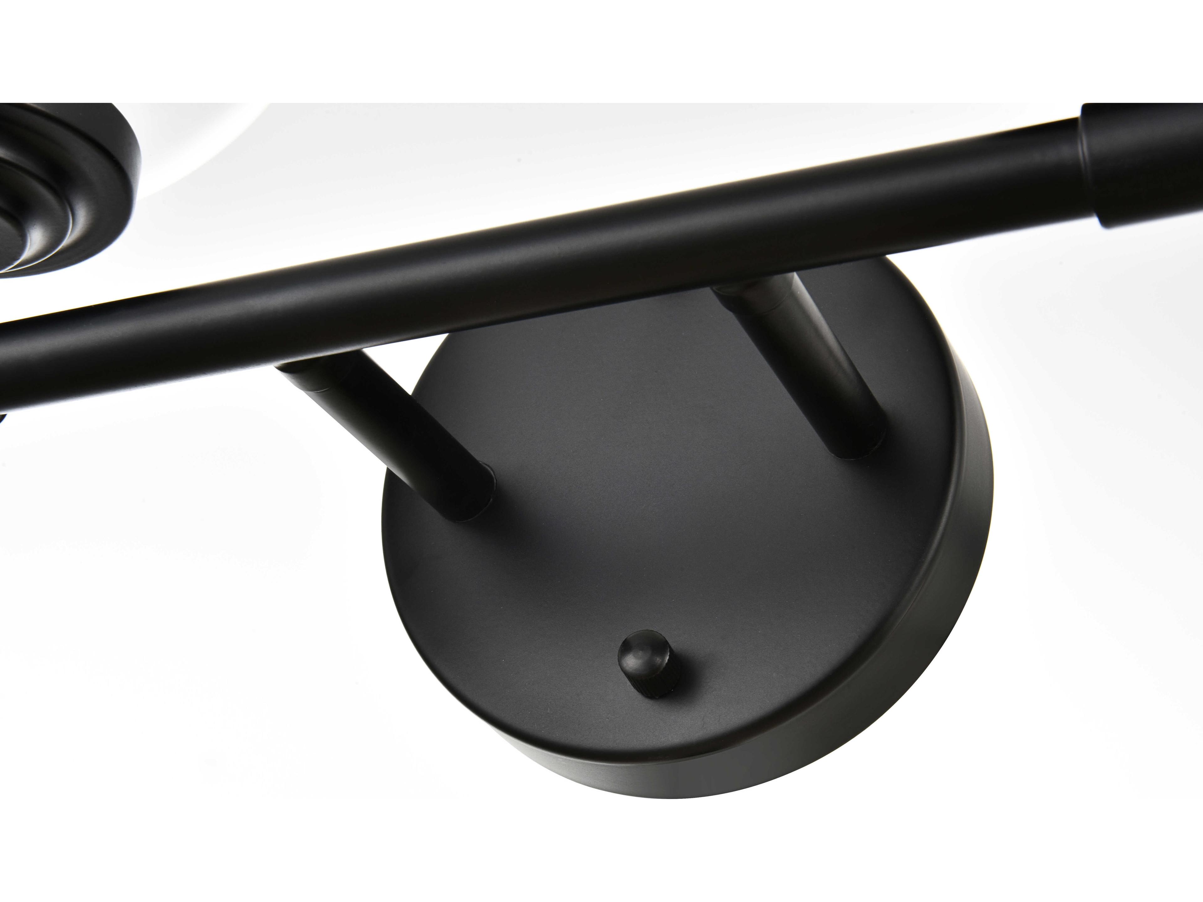 Elegant Lighting Ingrid 2-Light Black Glass Vanity Light