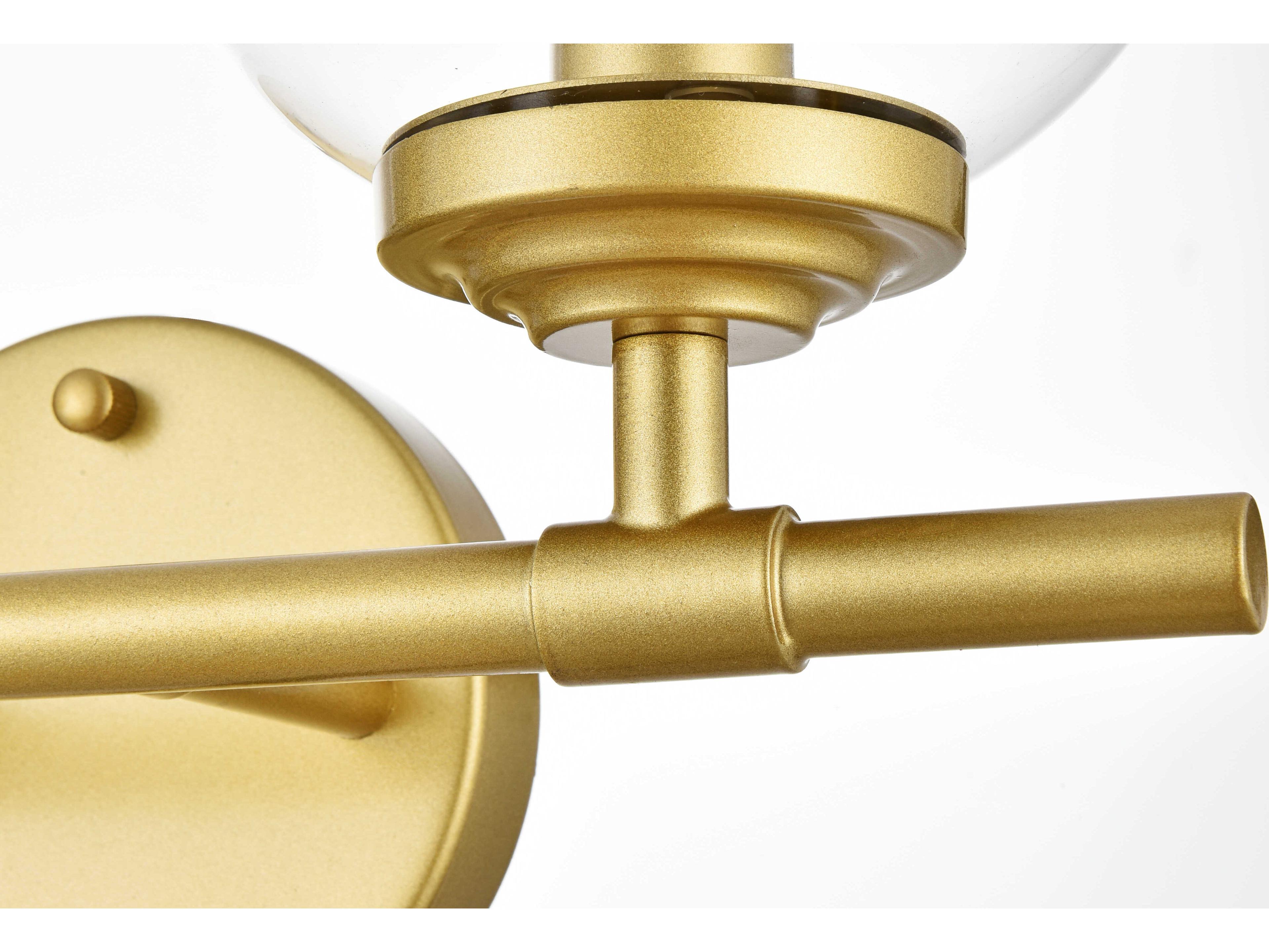 Elegant Lighting Ingrid 2-Light Brass Glass Vanity Light