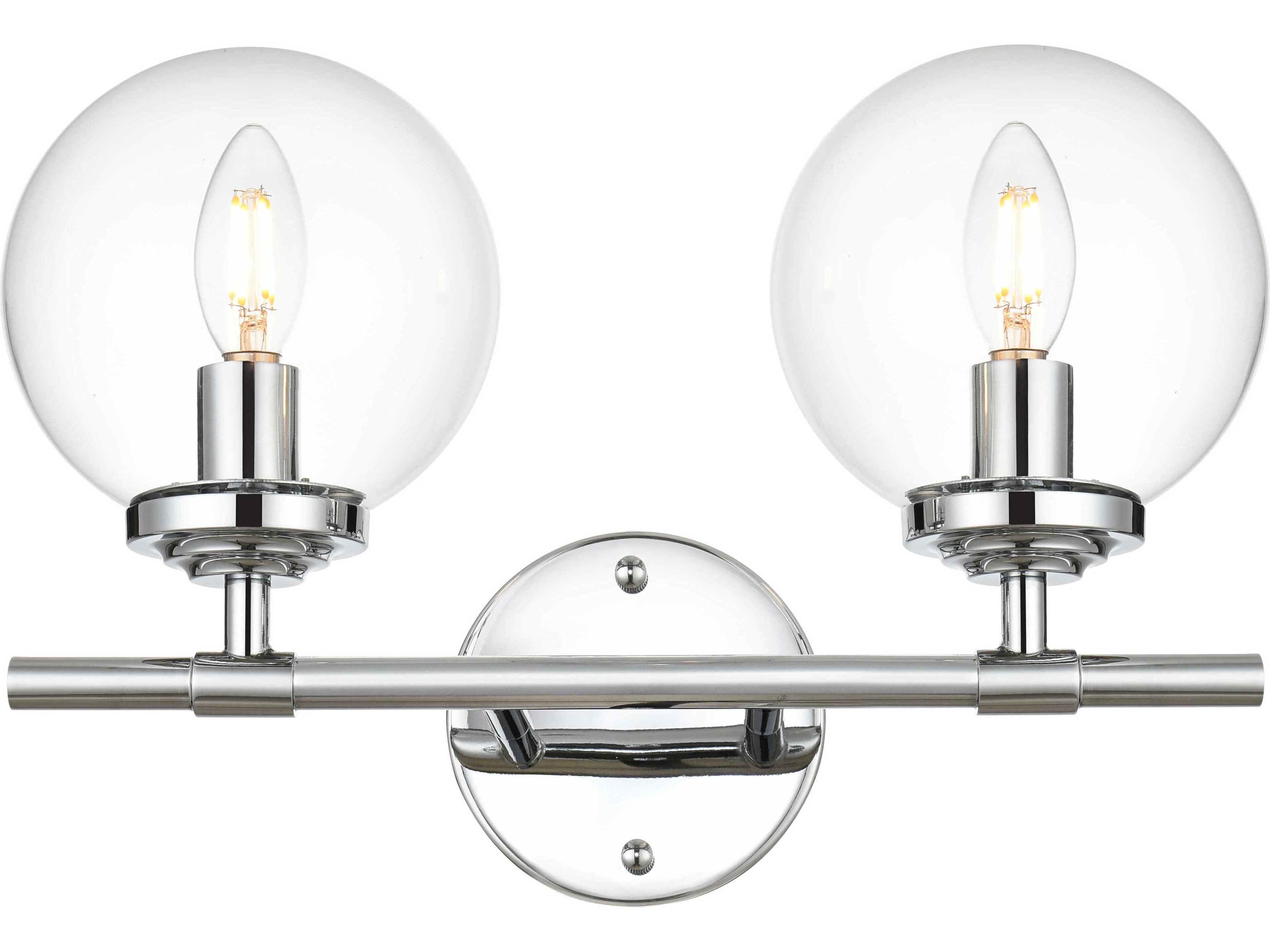 Elegant Lighting Ingrid 2-Light Chrome Glass Vanity Light